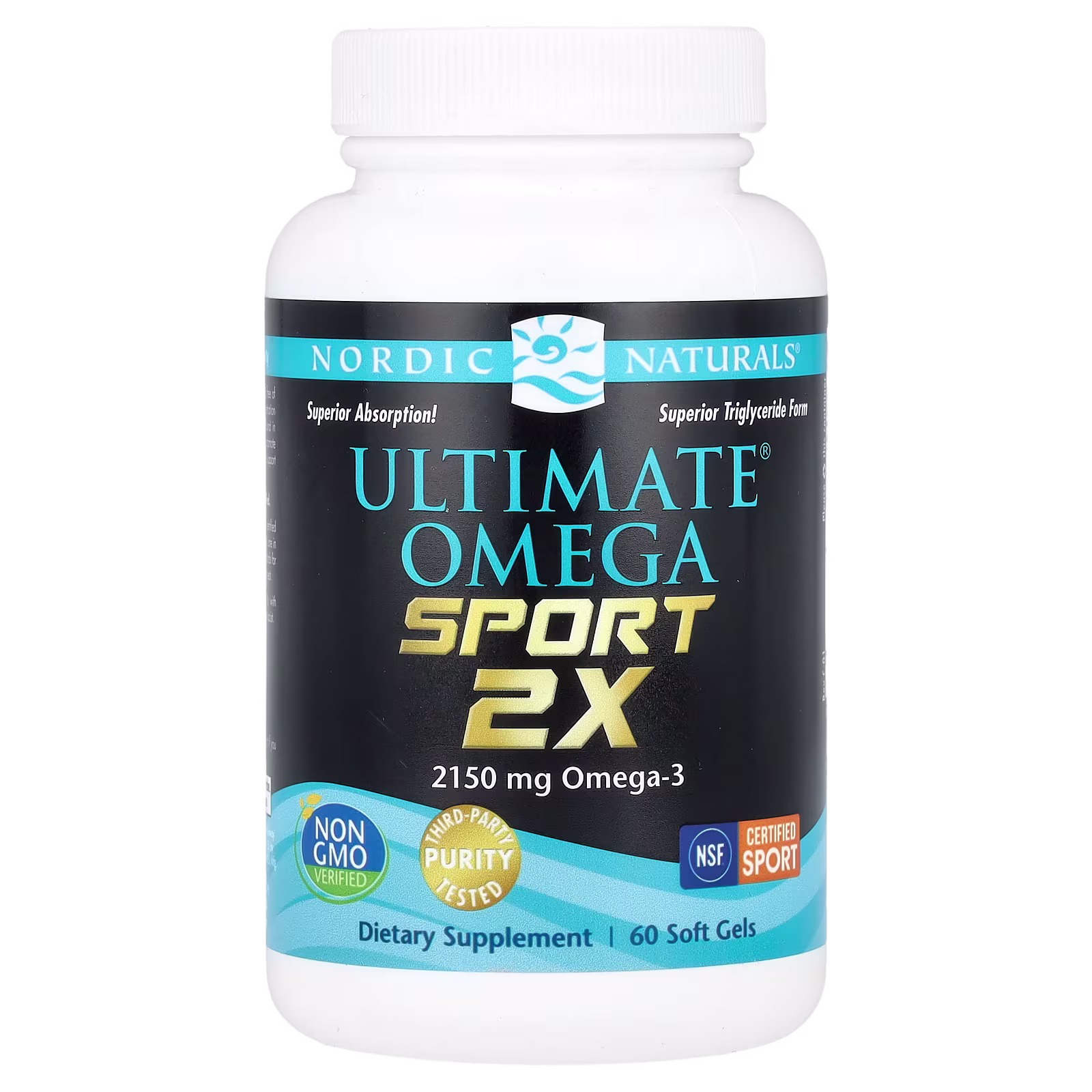 Ultimate Omega Sport 2x, 60 Cápsulas Blandas (1,075 mg por Cápsulas Blandas), Nordic Naturals