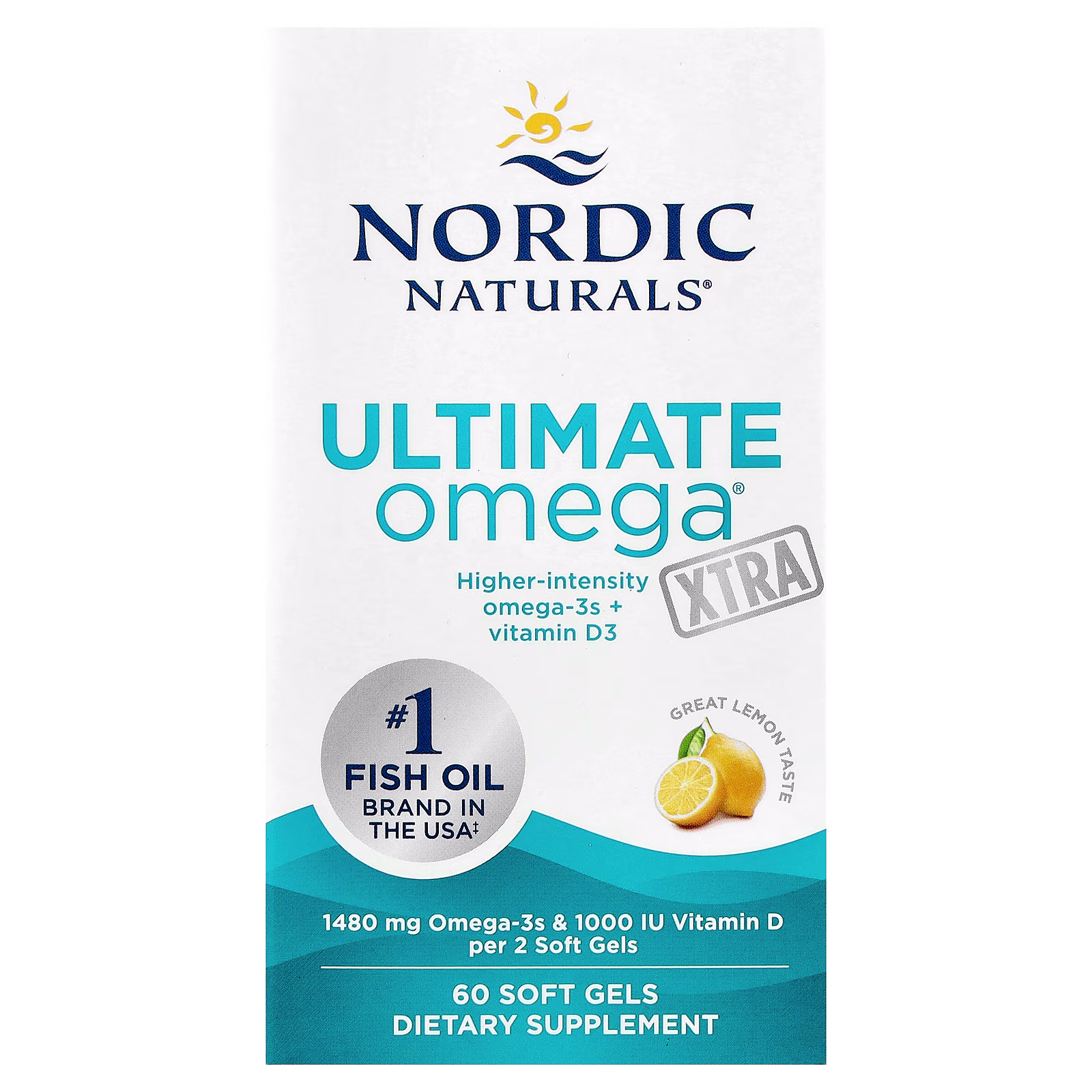 Ultimate Omega® Xtra, Sabor a Limón, 60 Cápsulas Blandas, Nordic Naturals
