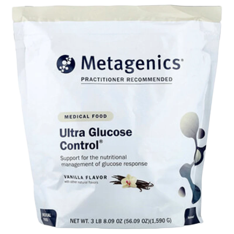 Ultra Glucose Control®, Alimento Médico, Sabor a Vainilla, 3 lbs 8.09 oz, (1,590 g), Metagenics