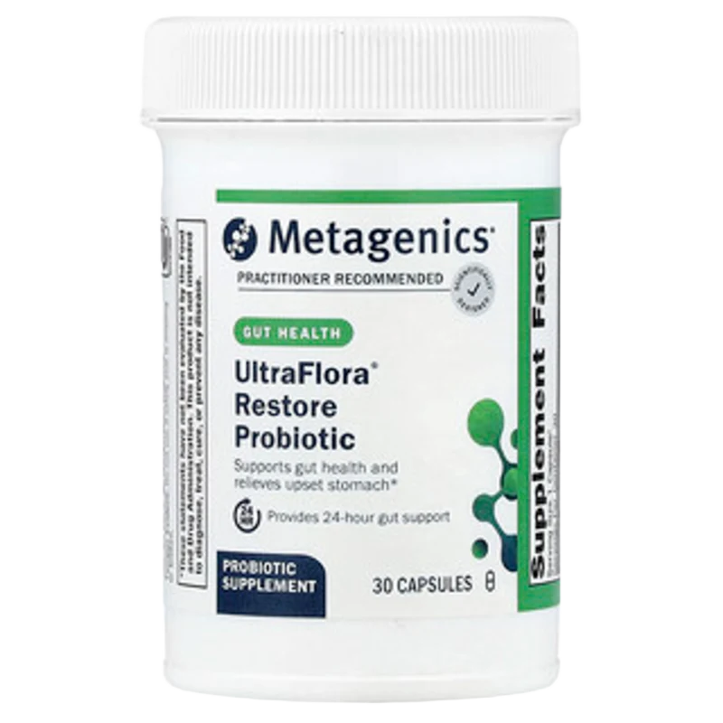 UltraFlora® Restore Probiotic, 30 Cápsulas (253.5 mg (20 Billion CFU) per Cápsulas), Metagenics