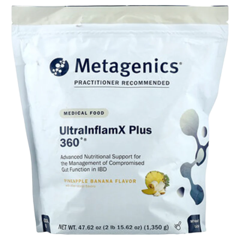 UltralnflamX Plus 360°, Medical Food, Pineapple Banana, 47.62 oz (1,350 g), Metagenics