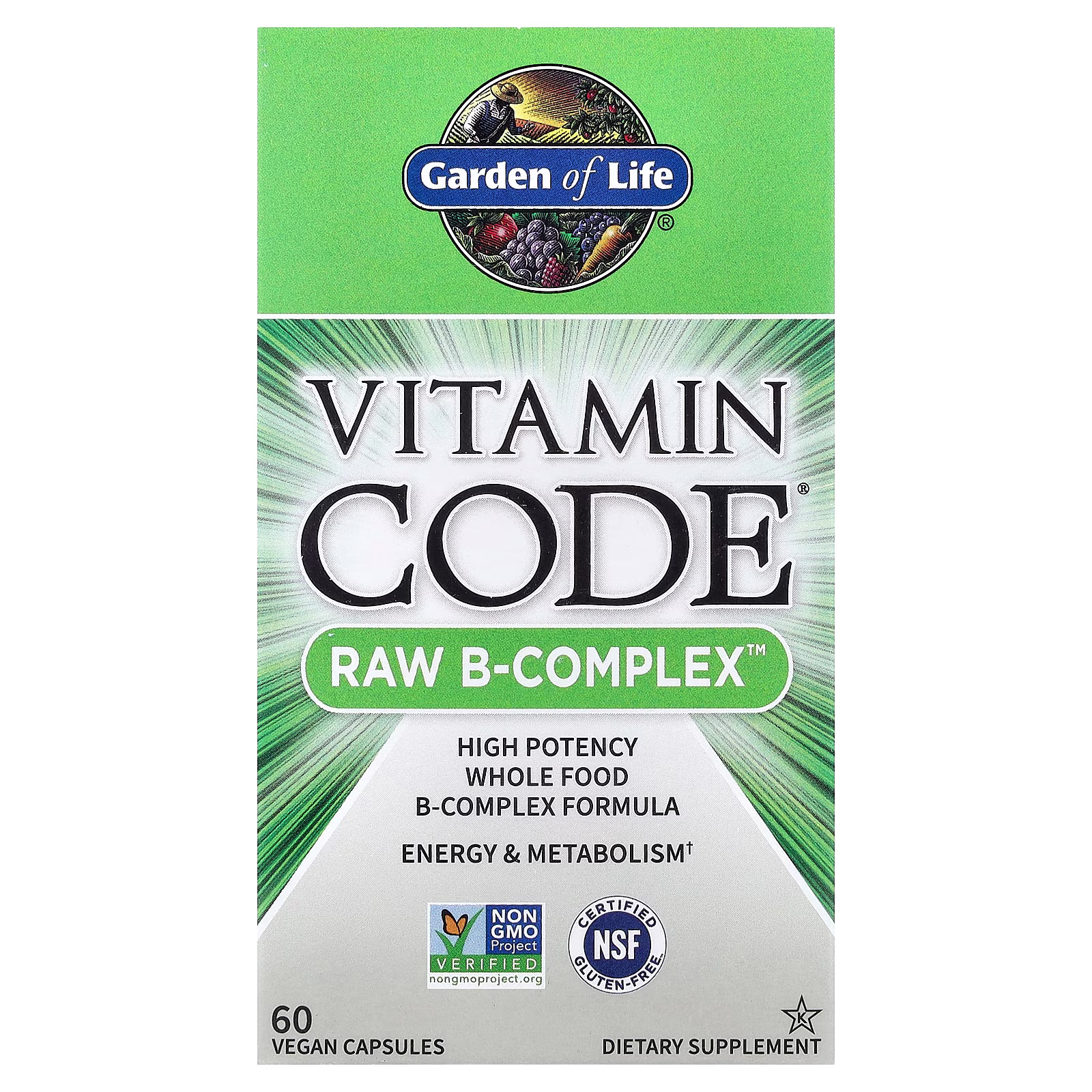 Vitamina Code®, RAW Complejo B™, 60 Vegan cápsulas, Garden of Life