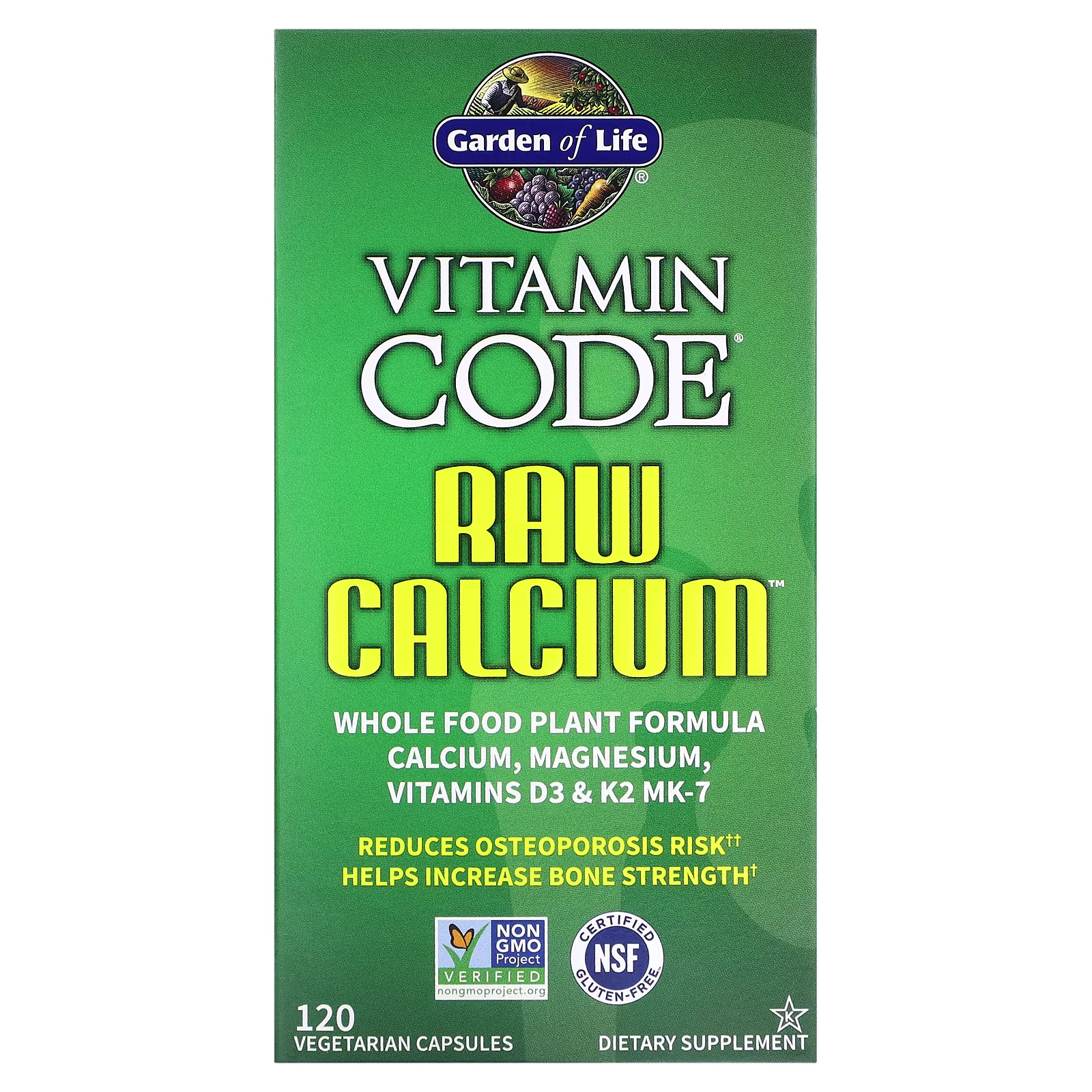 Vitamin Code, RAW Calcium, 120 cápsulas vegetales, Garden of Life