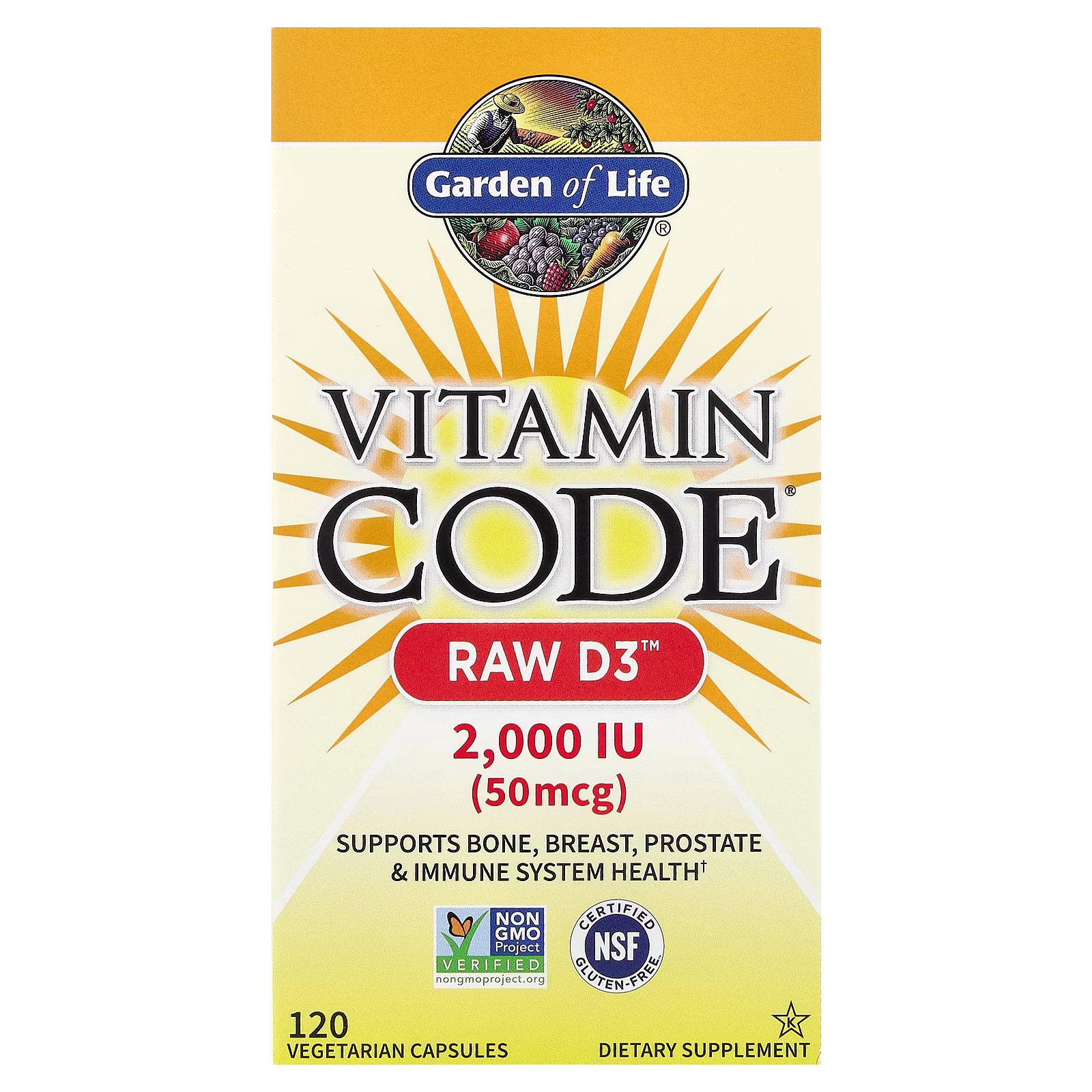 Vitamin Code®, RAW D3™, 120 cápsulas vegetales, Garden of Life