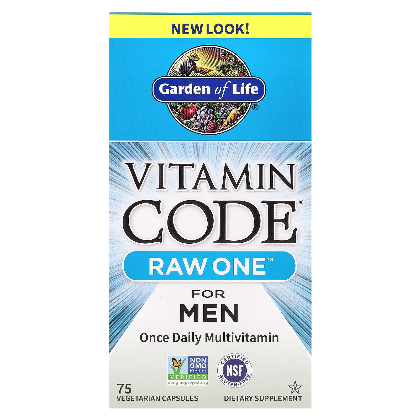 Vitamin Code®, RAW One™, Suplemento multivitamínico de una ingesta diaria para hombres, 75 cápsulas vegetales, Garden of Life