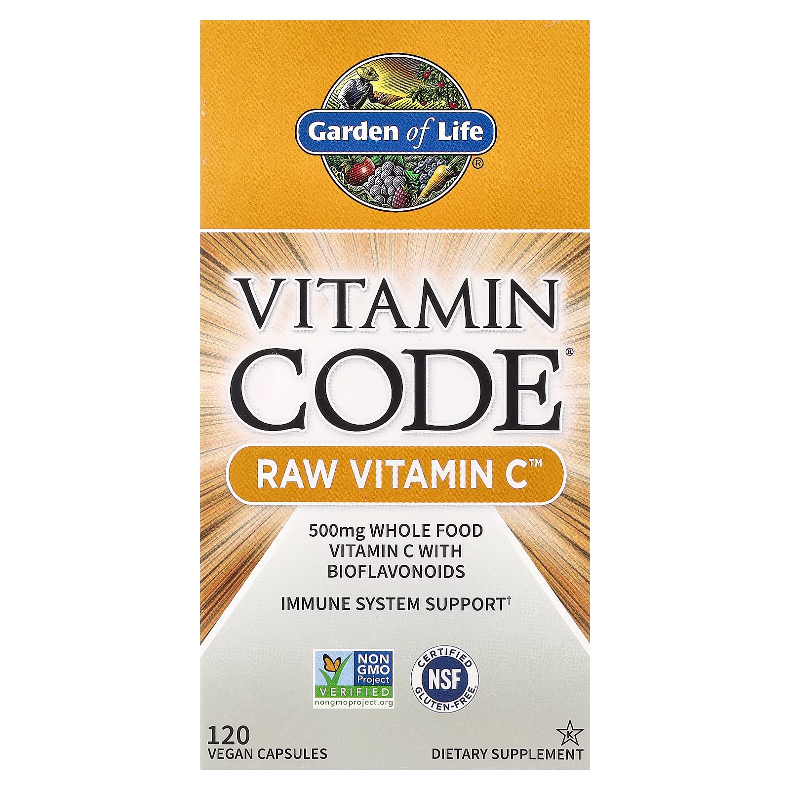 Vitamin Code®, RAW Vitamin C, 250 mg, 120 cápsulas veganas, Garden of Life
