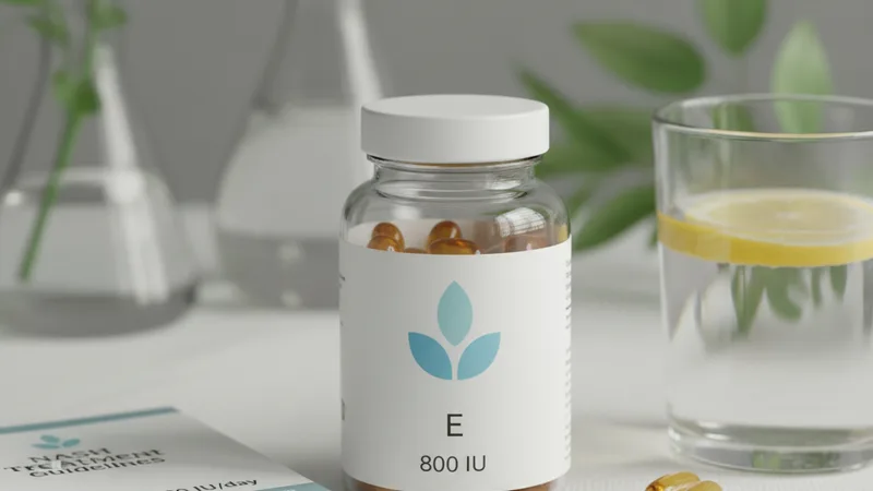 Gráfico clínico comparando reducción de ALT y mejoría histológica entre vitamina E y placebo en ensayo PIVENS