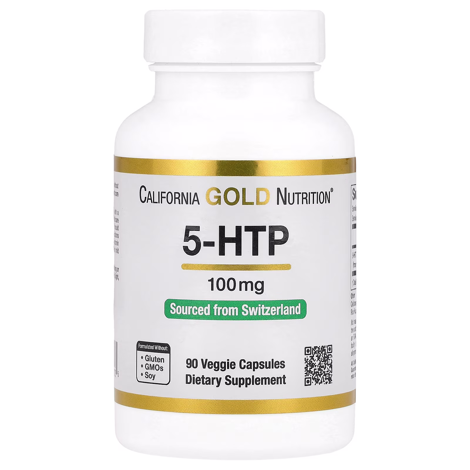 5-HTP, Refuerzo para el estado de ánimo, Extracto de Griffonia simplicifolia proveniente de Suiza, 100 mg, 90 cápsulas vegetales, California Gold Nutrition