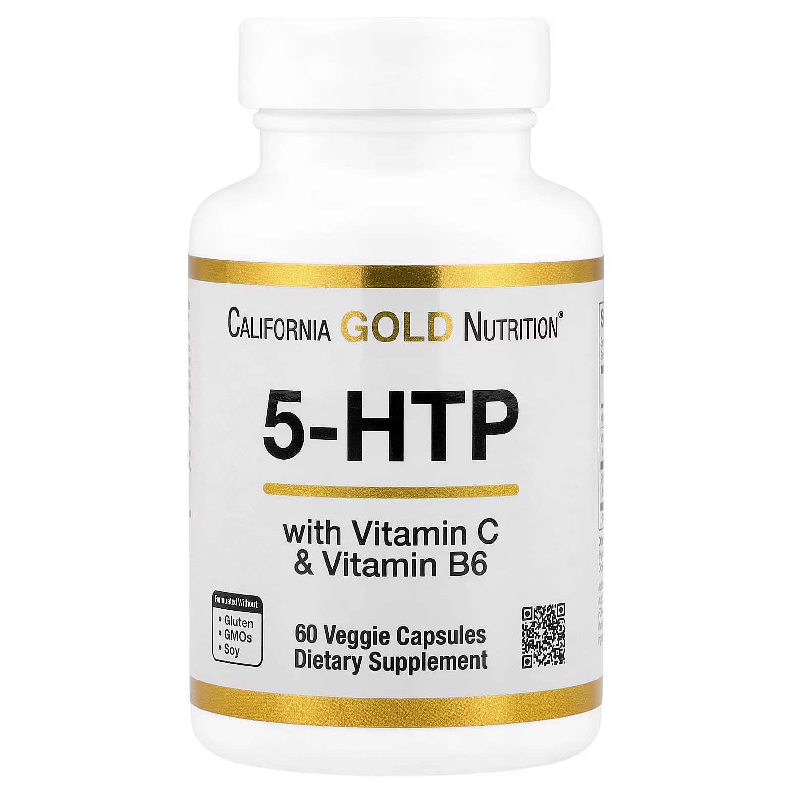 5-HTP con vitamina B6 y vitamina C, 60 cápsulas vegetales, California Gold Nutrition