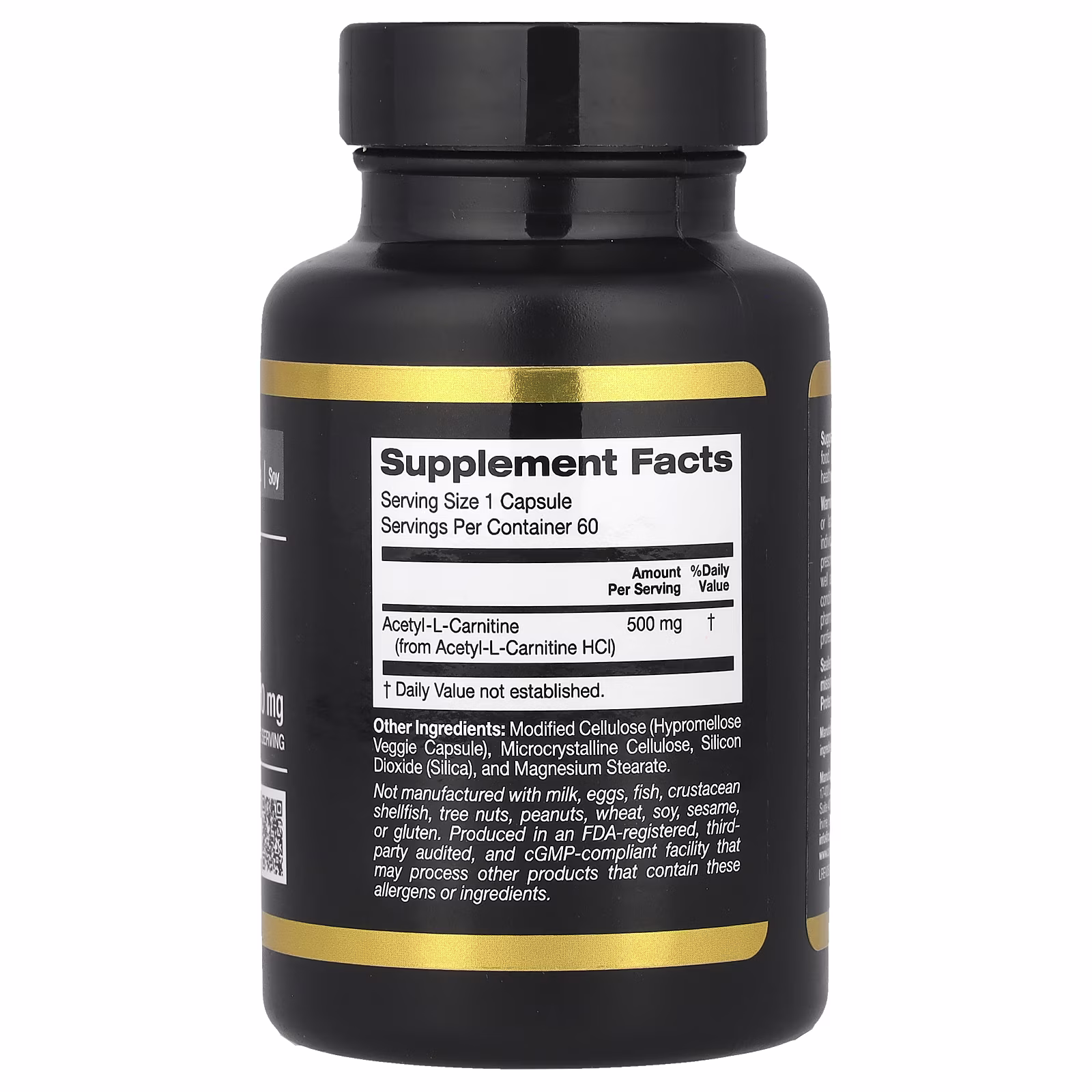 Acetil-L-carnitina, 500 mg, 60 cápsulas vegetales, California Gold Nutrition
