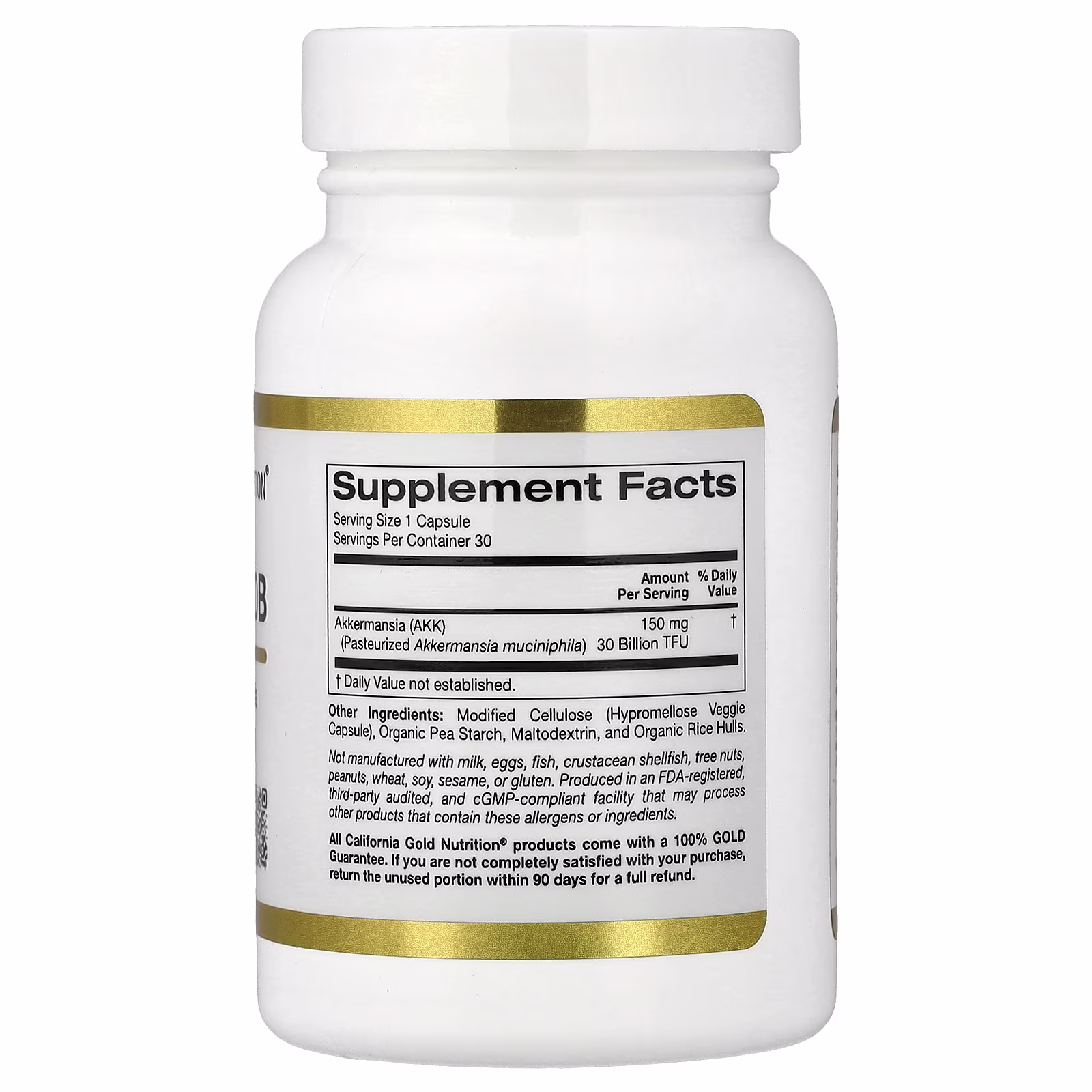 Akkermansia 30B, 30 cápsulas vegetales (150 mg por cápsula), California Gold Nutrition