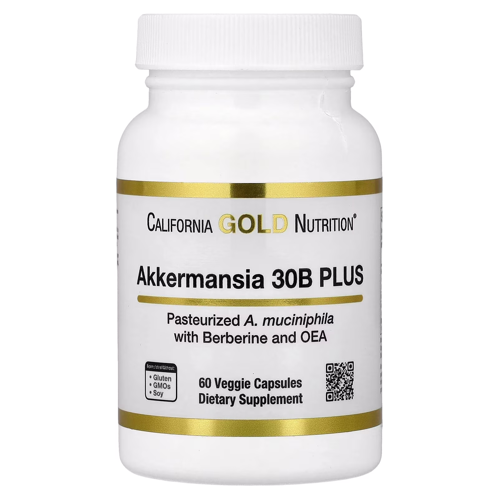 Akkermansia 30B plus con matriz de fosfolípidos de berberina y OEA, 60 cápsulas vegetales, California Gold Nutrition