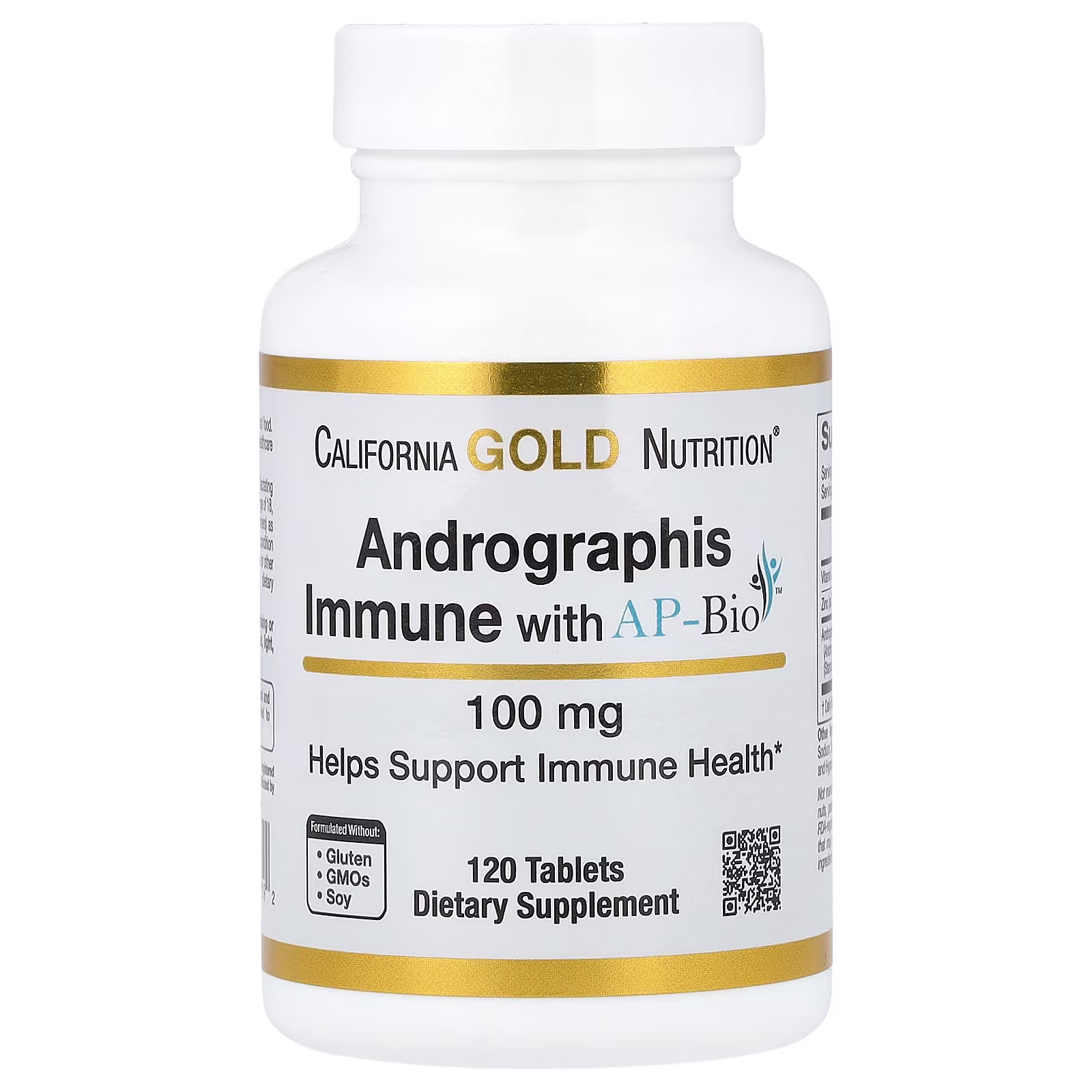 Andrographis con AP-Bio para la inmunidad, Extracto de Andrographis con vitamina C y zinc, 100 mg, 120 tabletas, California Gold Nutrition