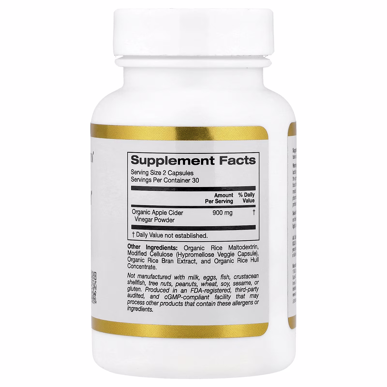 Vinagre de sidra de manzana, 60 cápsulas vegetales, California Gold Nutrition