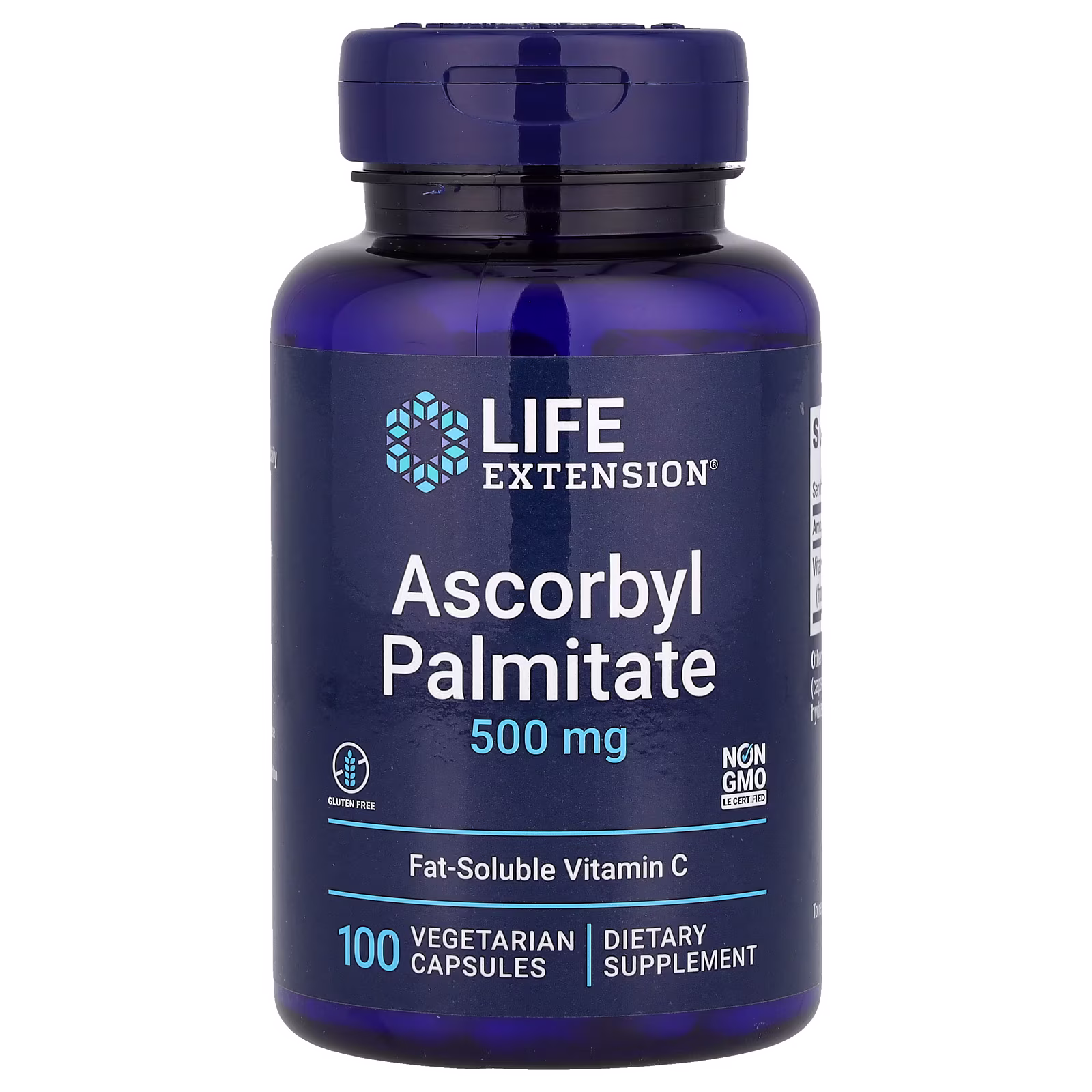 Ascorbyl Palmitate Vitamina C Liposoluble 500 mg — 100 cápsulas — Life Extension