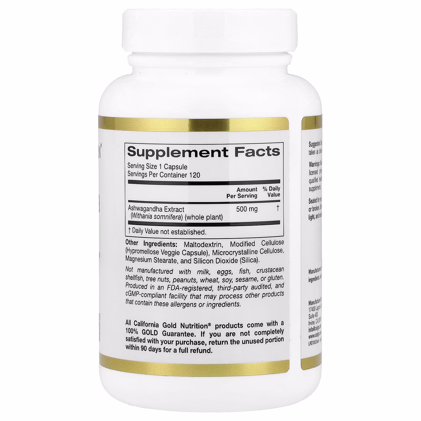 Ashwagandha, 500 mg, 120 cápsulas vegetales, California Gold Nutrition