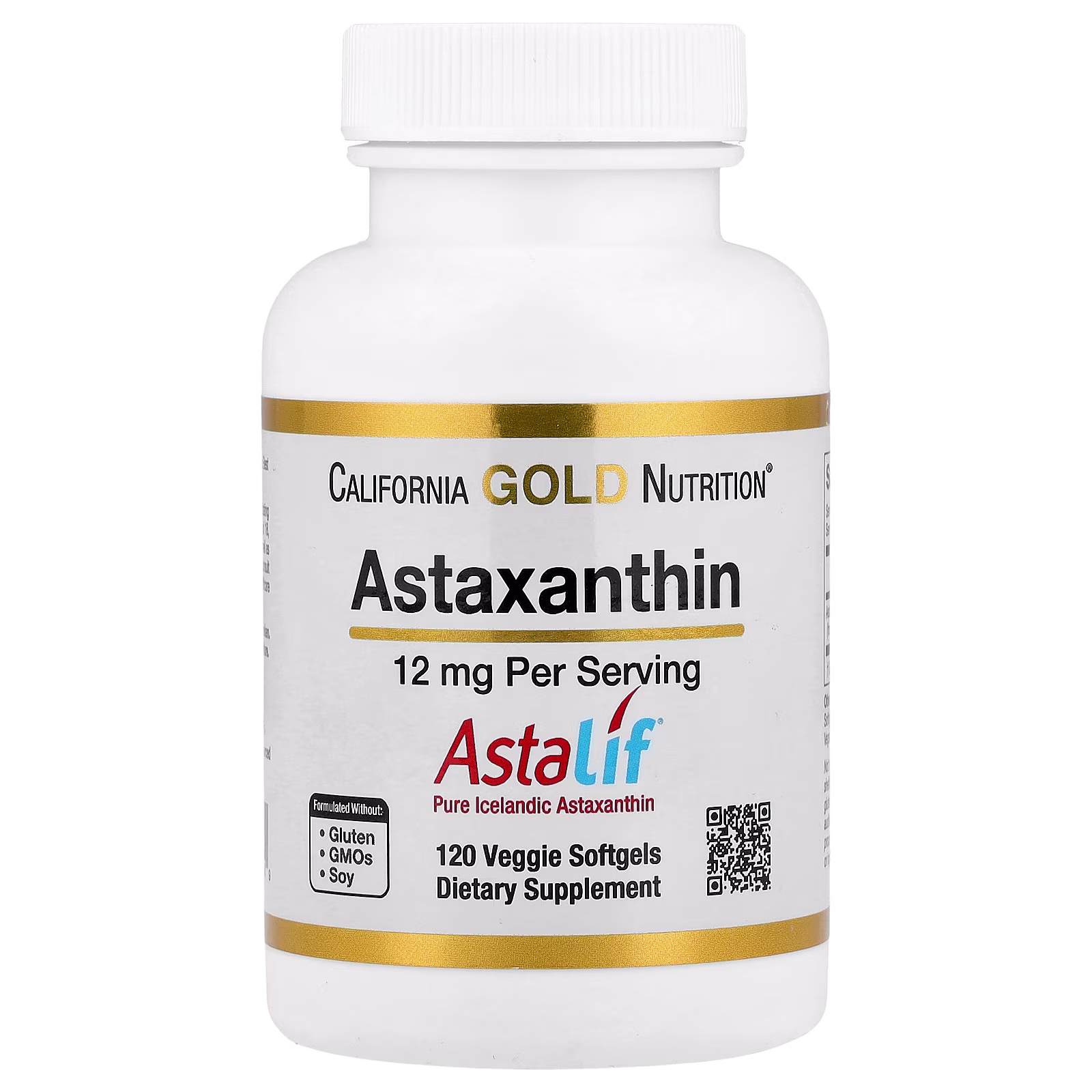 Astaxanthin, Astaxantina pura proveniente de Islandia, 12 mg, 120 cápsulas blandas vegetales, California Gold Nutrition