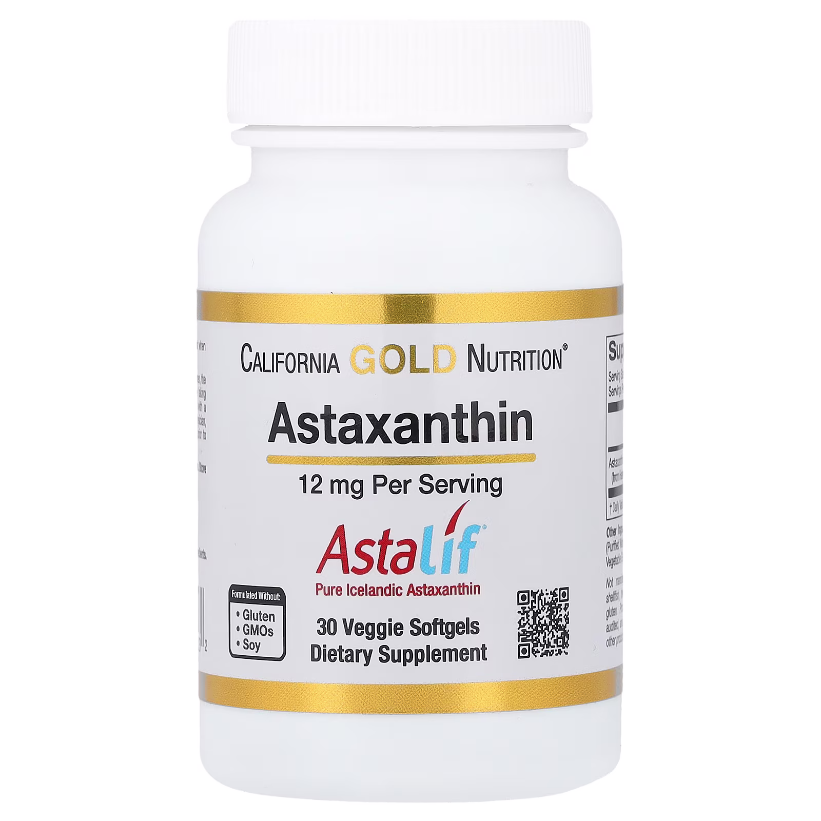 Astaxanthin, Astalif puro proveniente de Islandia, 12 mg, 30 cápsulas blandas vegetales, California Gold Nutrition