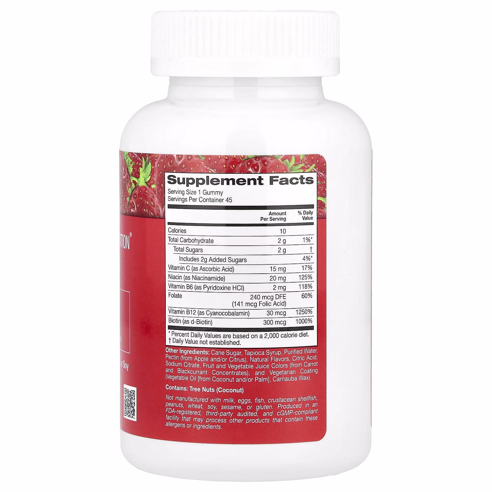 B Complex Gummies with Vitamins B6 and B12, folato y biotina, Fresa, 45 gomitas vegetales, California Gold Nutrition
