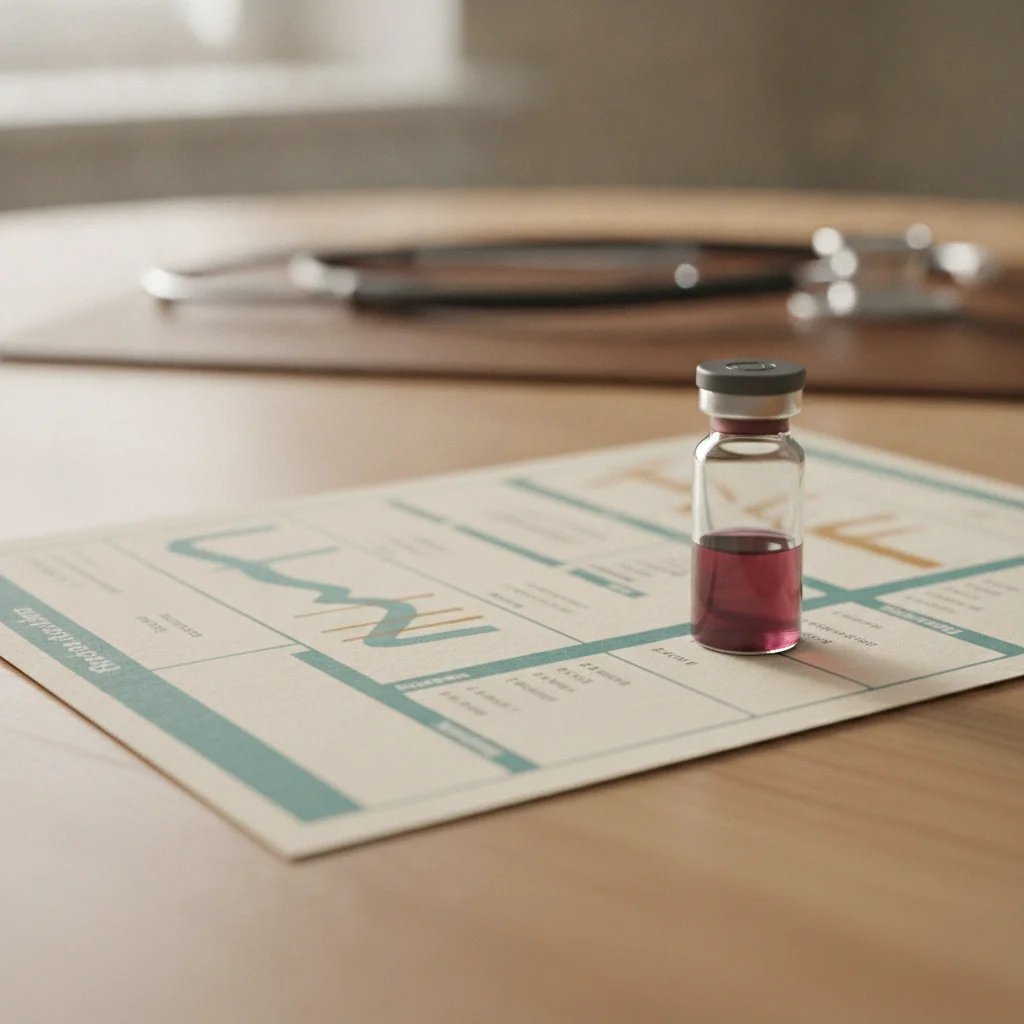 Examen de sangre mostrando niveles de vitamina B12
