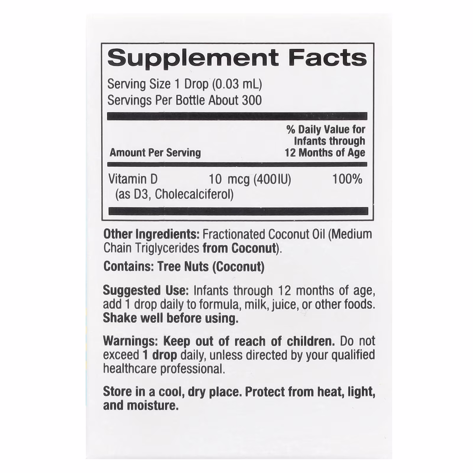 Baby Vitamin D3 Drops, 10 mcg (400 UI), 10 ml (0,34 oz. líq.), California Gold Nutrition