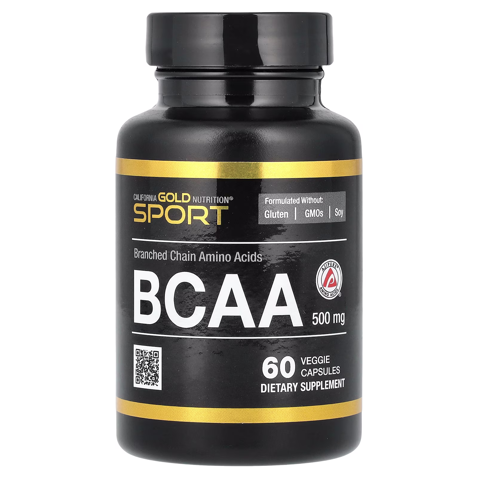 BCAA, Aminoácidos de cadena ramificada AjiPure® 2:1:1 con L-leucina, L-isoleucina y L-valina, 500 mg, 60 cápsulas vegetales, California Gold Nutrition