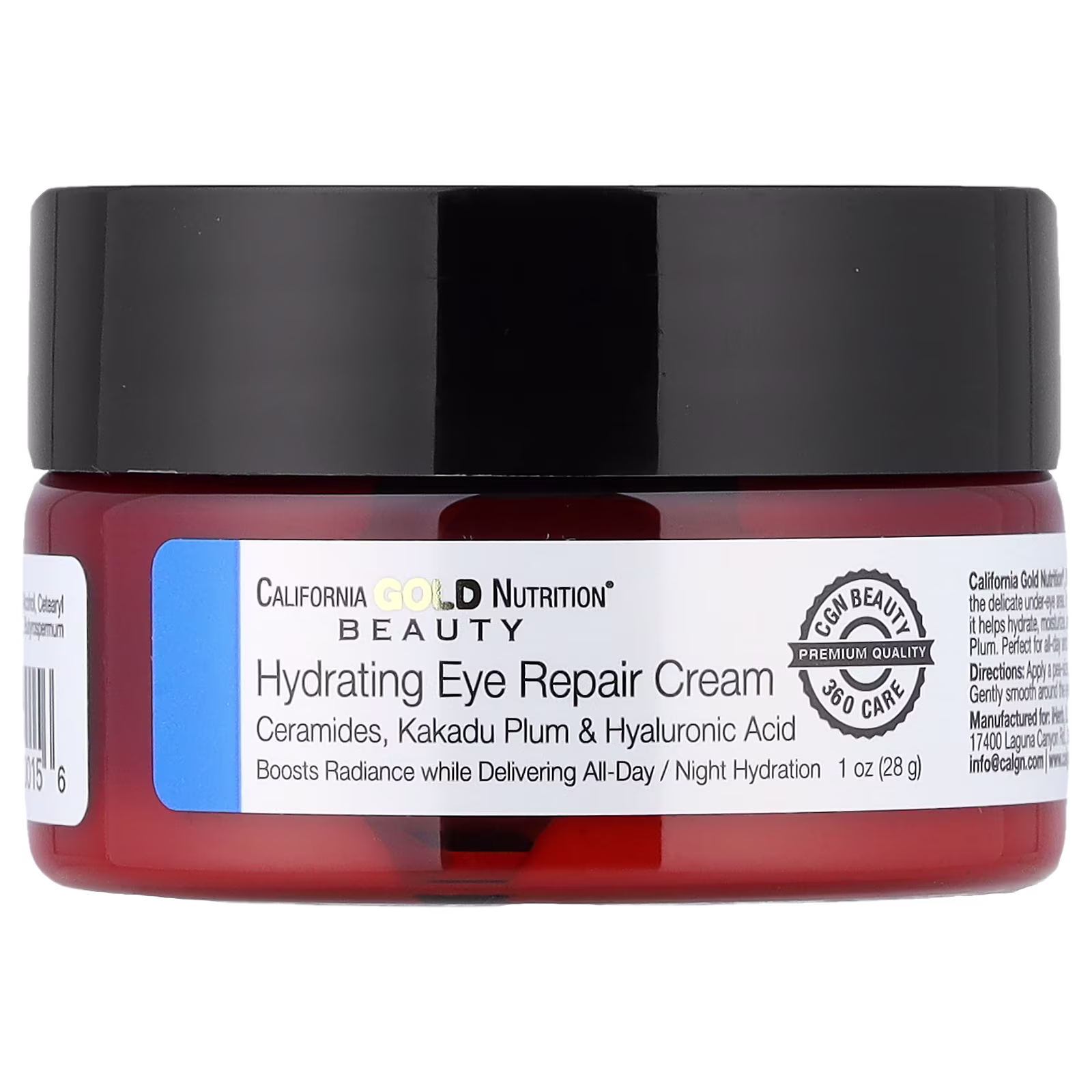Belleza, Crema hidratante y reparadora para el contorno de los ojos, 28 g (1 oz), California Gold Nutrition