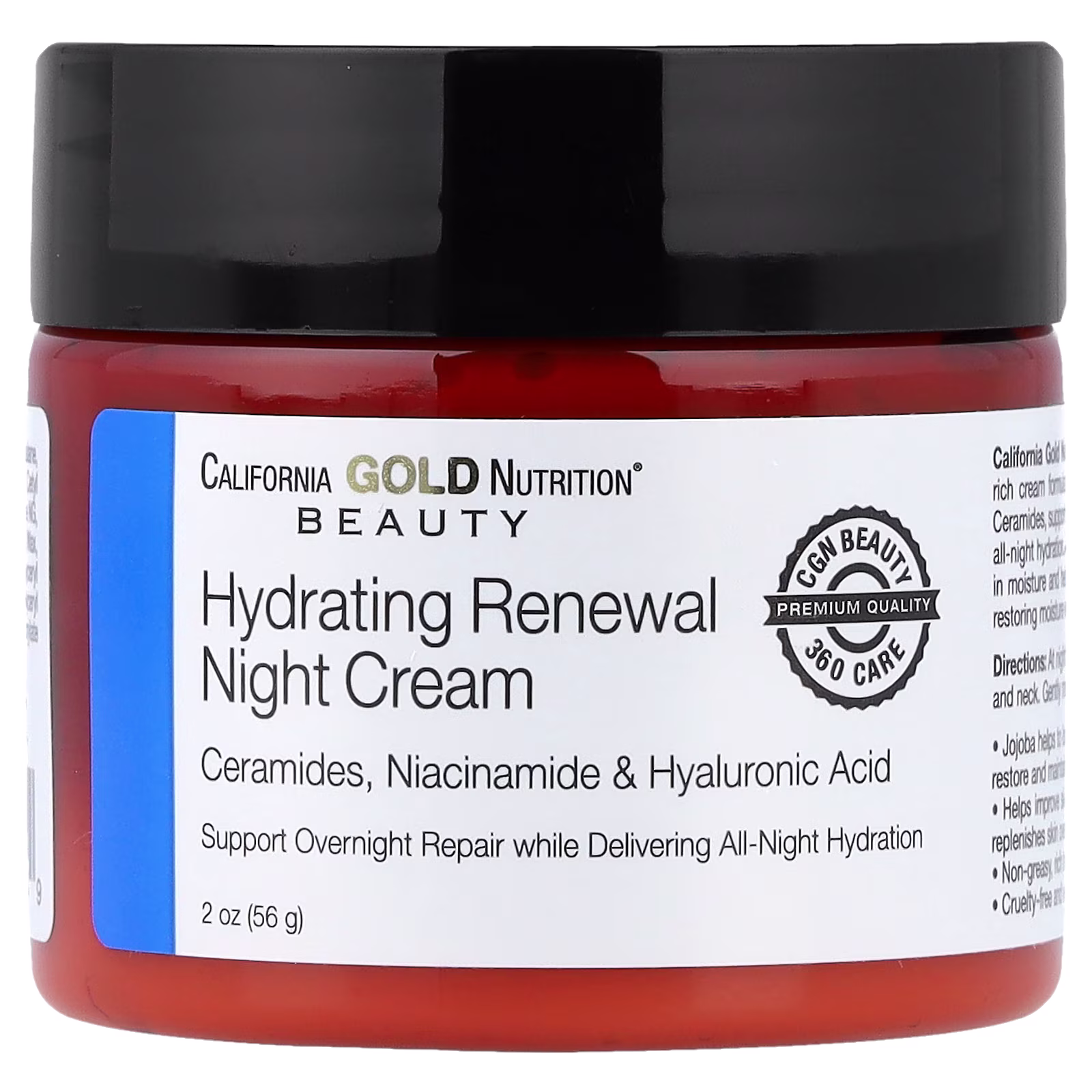 Belleza, Crema hidratante y renovadora para la noche, 56 g (2 oz), California Gold Nutrition