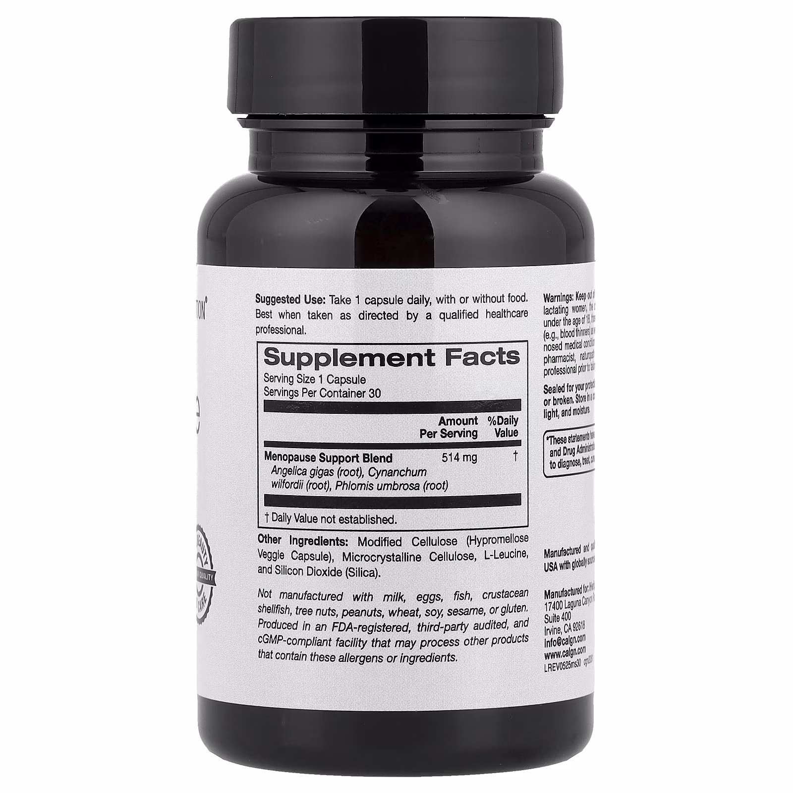 Beauty, Suplemento para el alivio de los síntomas de la menopausia con Angelica gigas, Cynanchum wilfordii, Phlomis umbrosa y L-leucina, 30 cápsulas vegetales, California Gold Nutrition