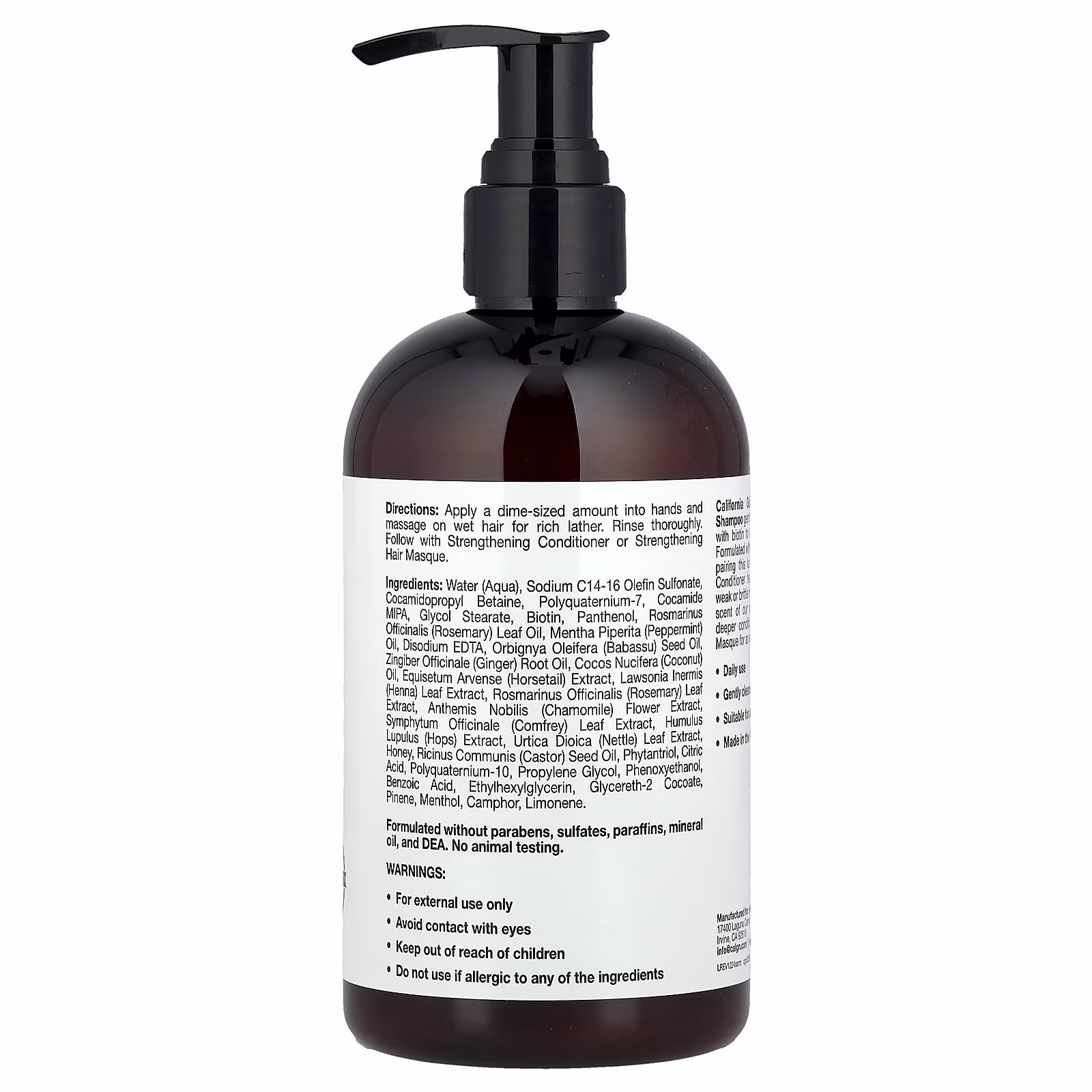Beauty, Champú fortalecedor, Biotina, Romero y menta, 355 ml (12 oz. líq.), California Gold Nutrition