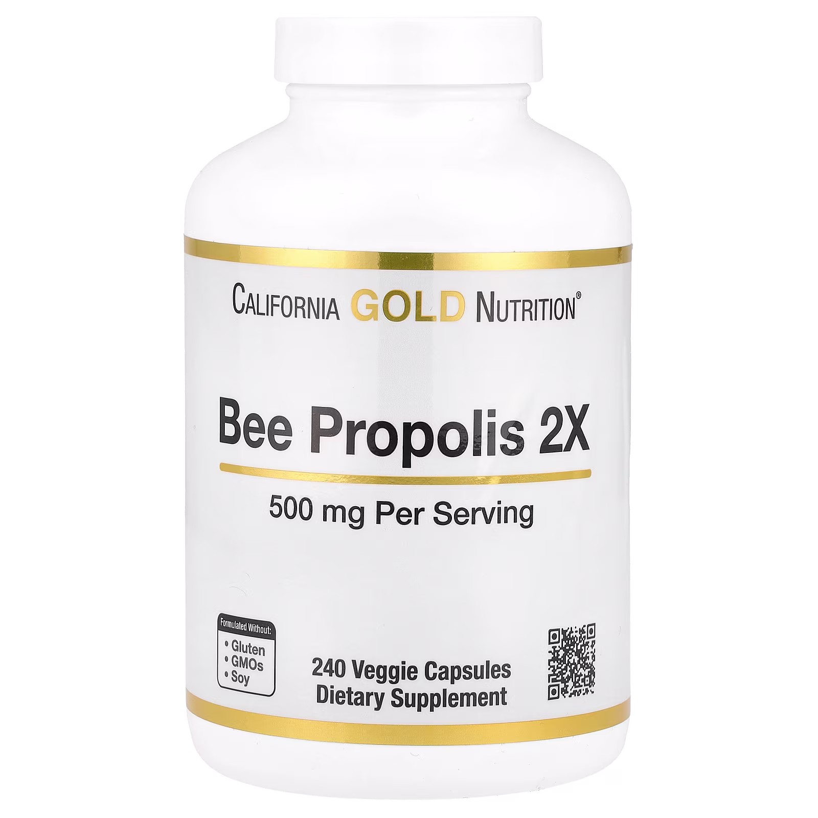 Bee Propolis 2X, Extracto concentrado, 500 mg, 240 cápsulas vegetales, California Gold Nutrition