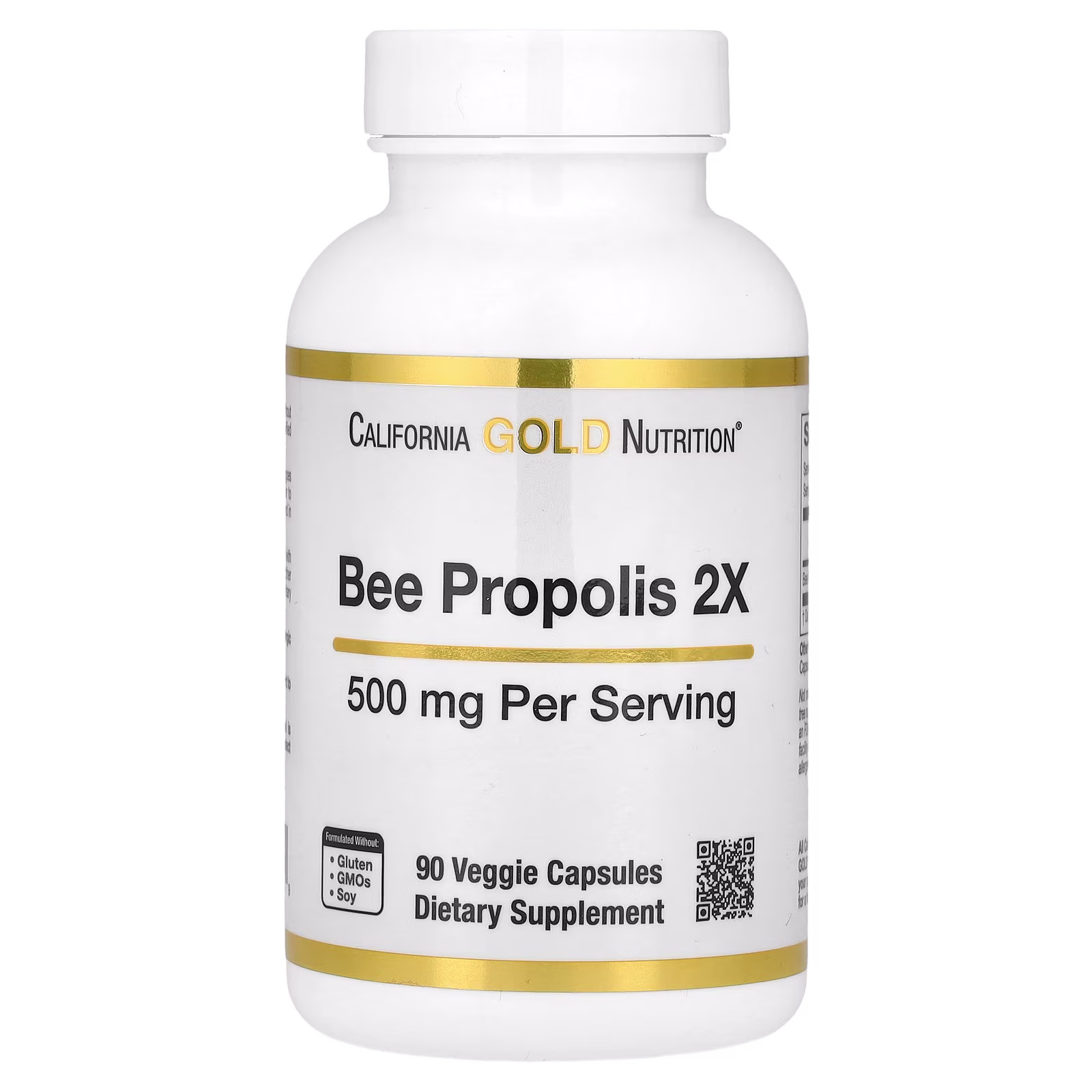 Bee Propolis 2X, Extracto concentrado, 500 mg, 90 cápsulas vegetales, California Gold Nutrition