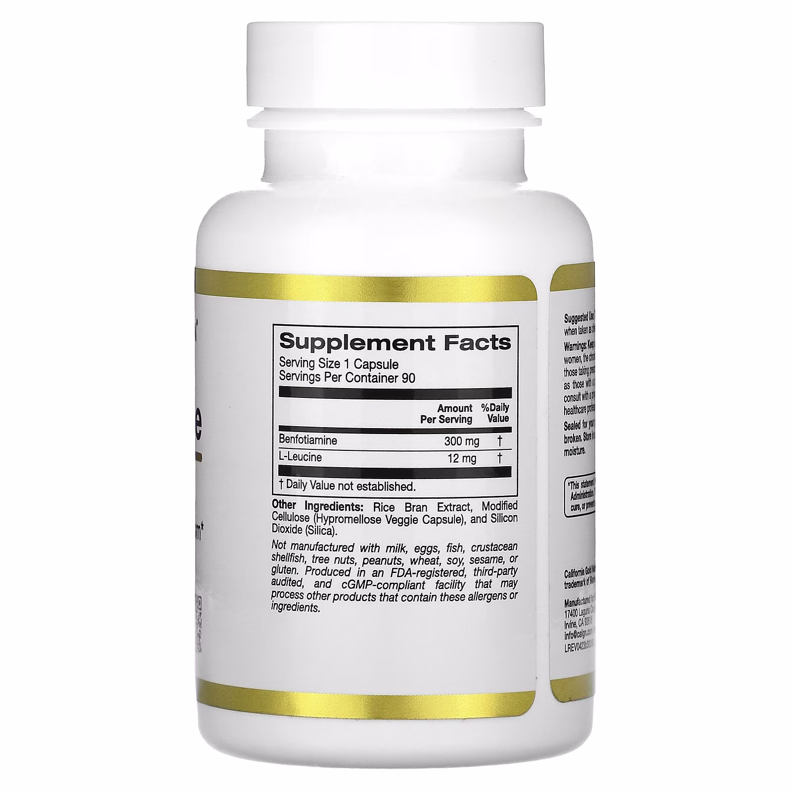Benfotiamina, 300 mg, 90 cápsulas vegetales, California Gold Nutrition