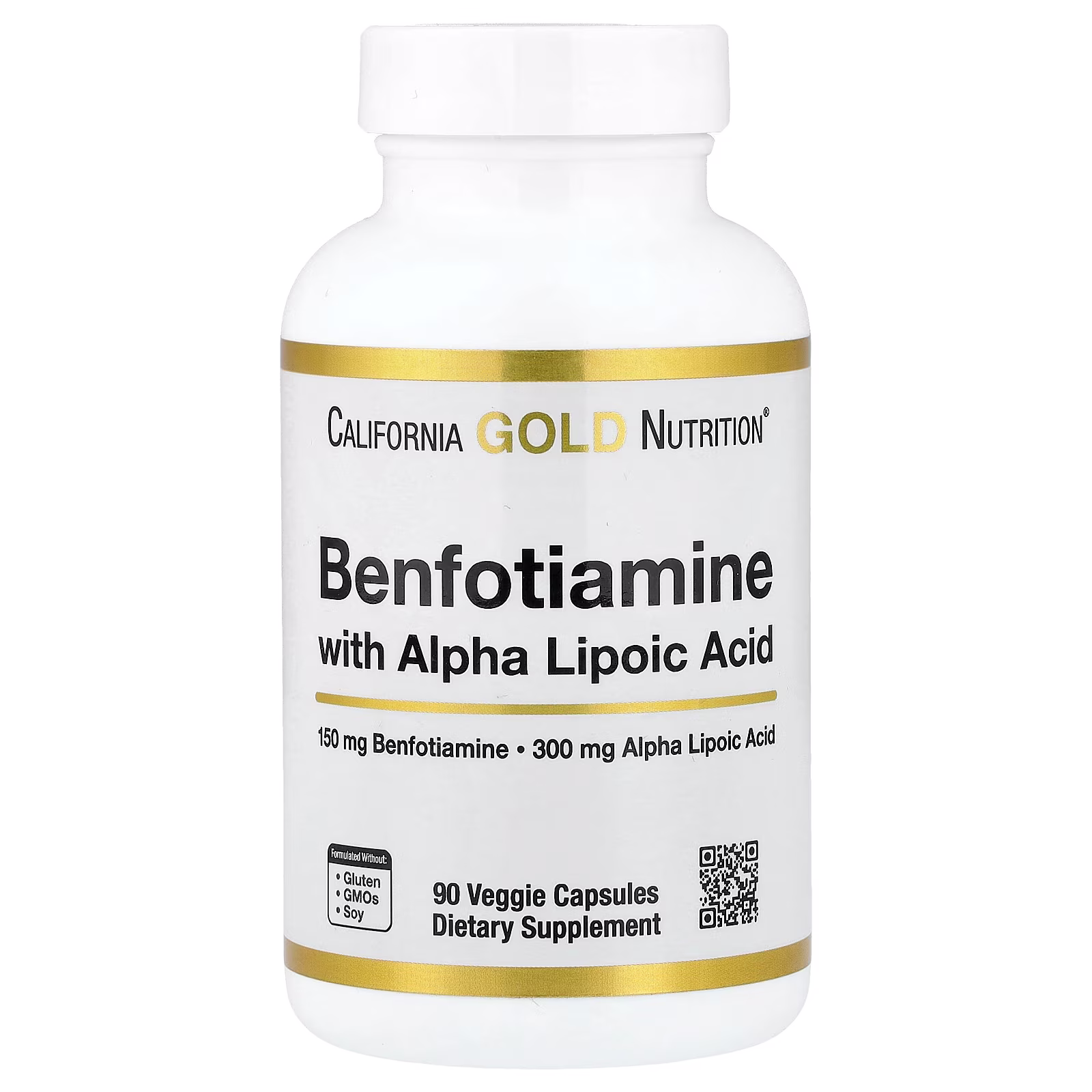 Benfotiamina y ácido alfa-lipoico, 90 cápsulas vegetales, California Gold Nutrition