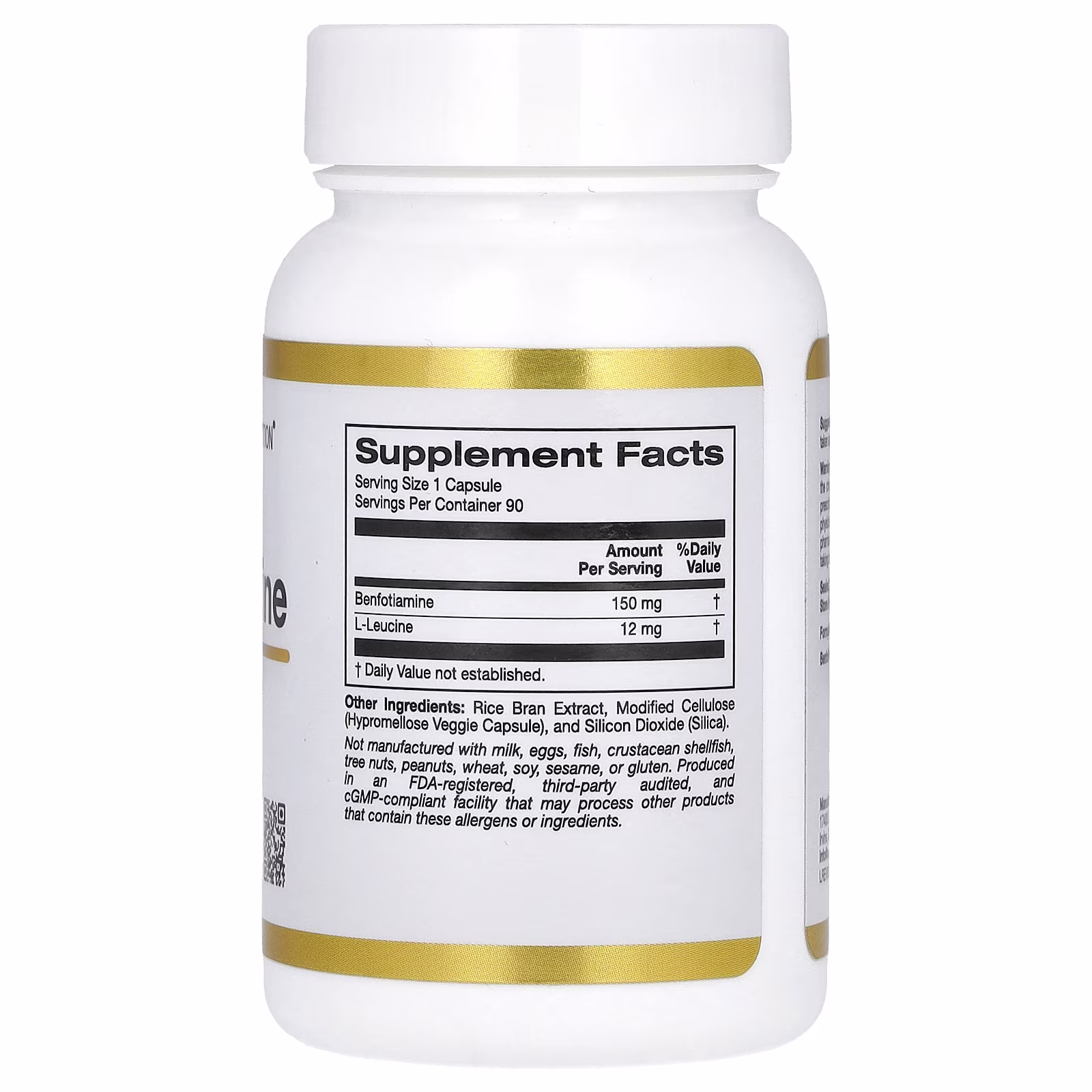 Benfotiamina con L-leucina, 150 mg, 90 cápsulas vegetales, California Gold Nutrition