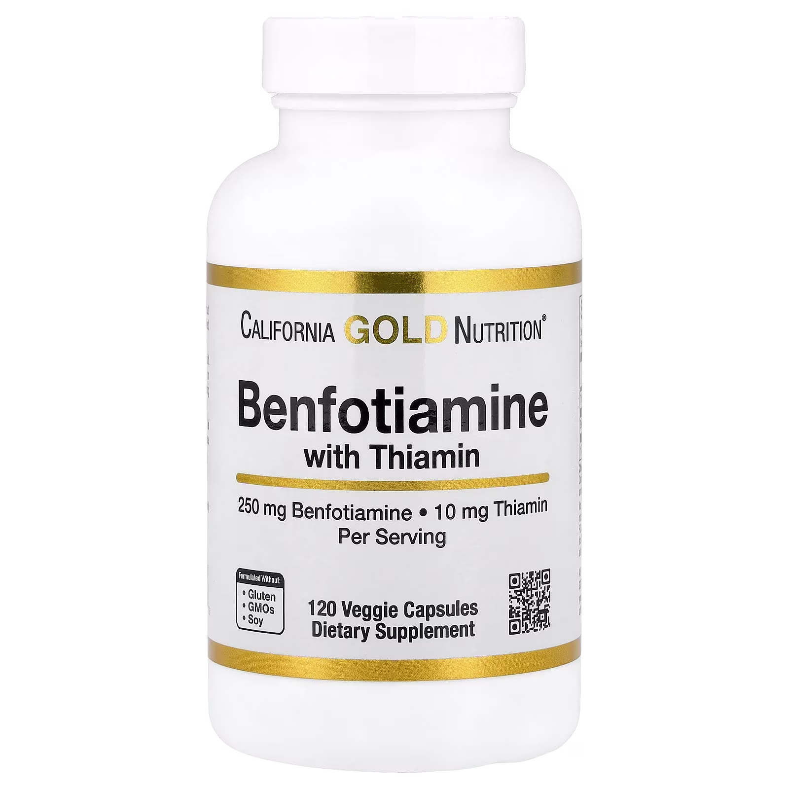Benfotiamina con tiamina, 250 mg, 120 cápsulas vegetales, California Gold Nutrition
