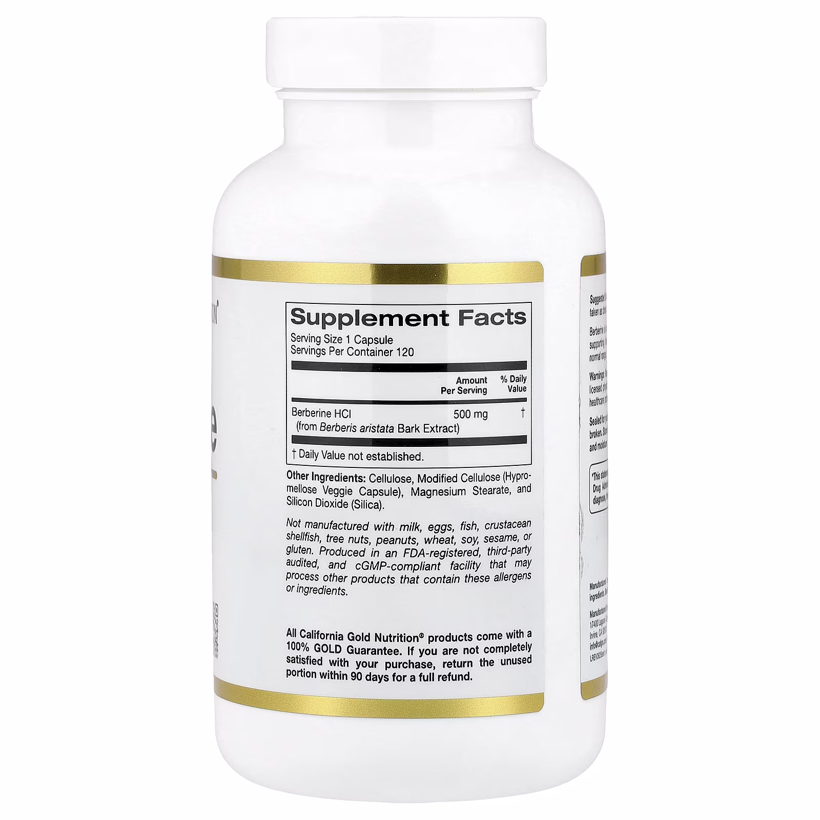 Clorhidrato de berberina, 500 mg, 120 cápsulas vegetales, California Gold Nutrition