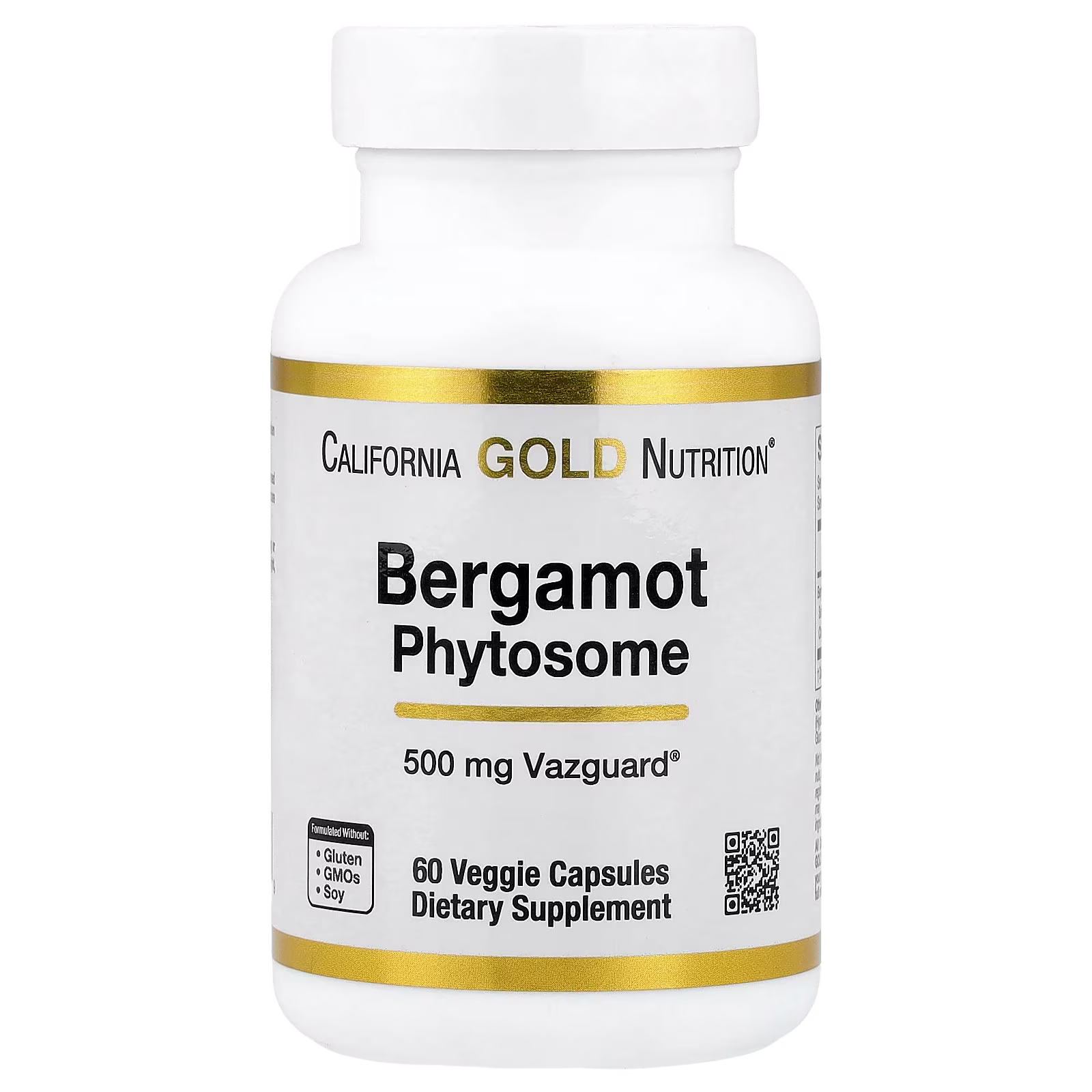 Bergamot Phytosome, Fitosoma de bergamota con extracto de la bergamota cítrica, 500 mg, 60 cápsulas vegetales, California Gold Nutrition