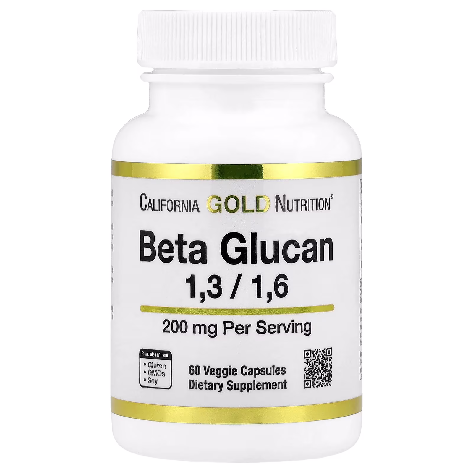 Beta-1,3/1,6-glucano, 200 mg, 60 cápsulas vegetales, California Gold Nutrition