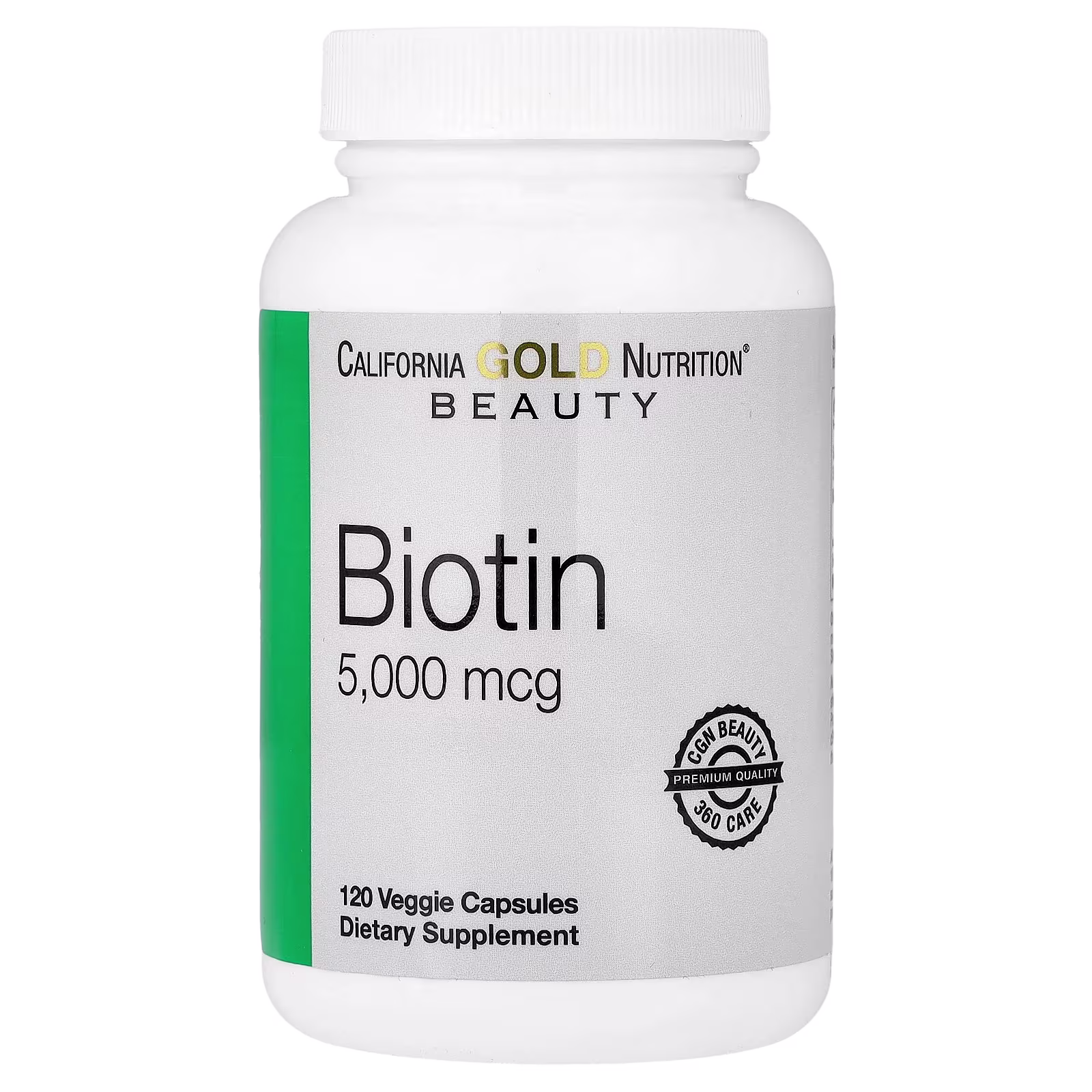 Biotina, 5000 mcg, 120 cápsulas vegetales, California Gold Nutrition