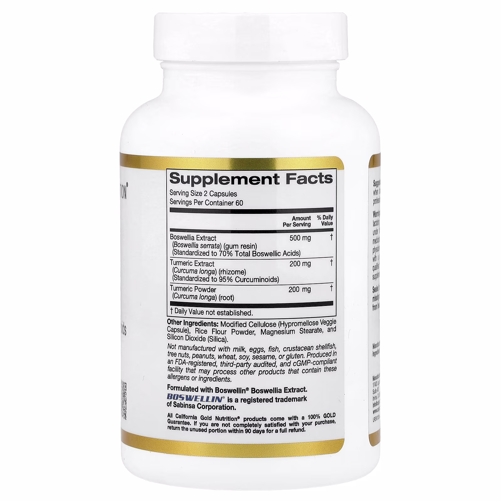 Extracto de Boswellia, Complejo de cúrcuma y curcumina con extracto de cúrcuma y cúrcuma en polvo, 120 cápsulas vegetales, California Gold Nutrition