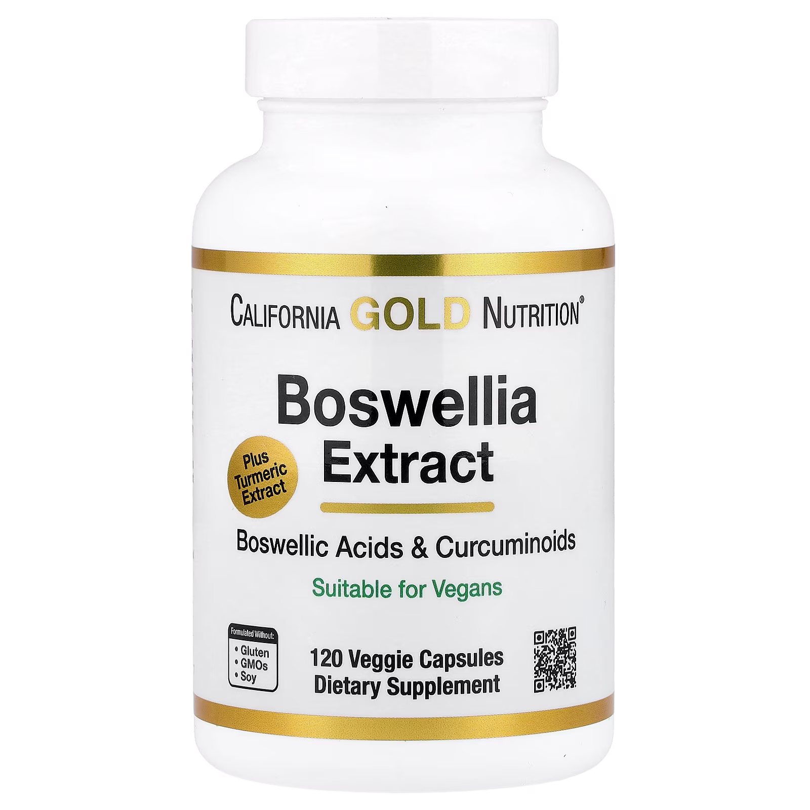 Extracto de Boswellia, Complejo de cúrcuma y curcumina con extracto de cúrcuma y cúrcuma en polvo, 120 cápsulas vegetales, California Gold Nutrition