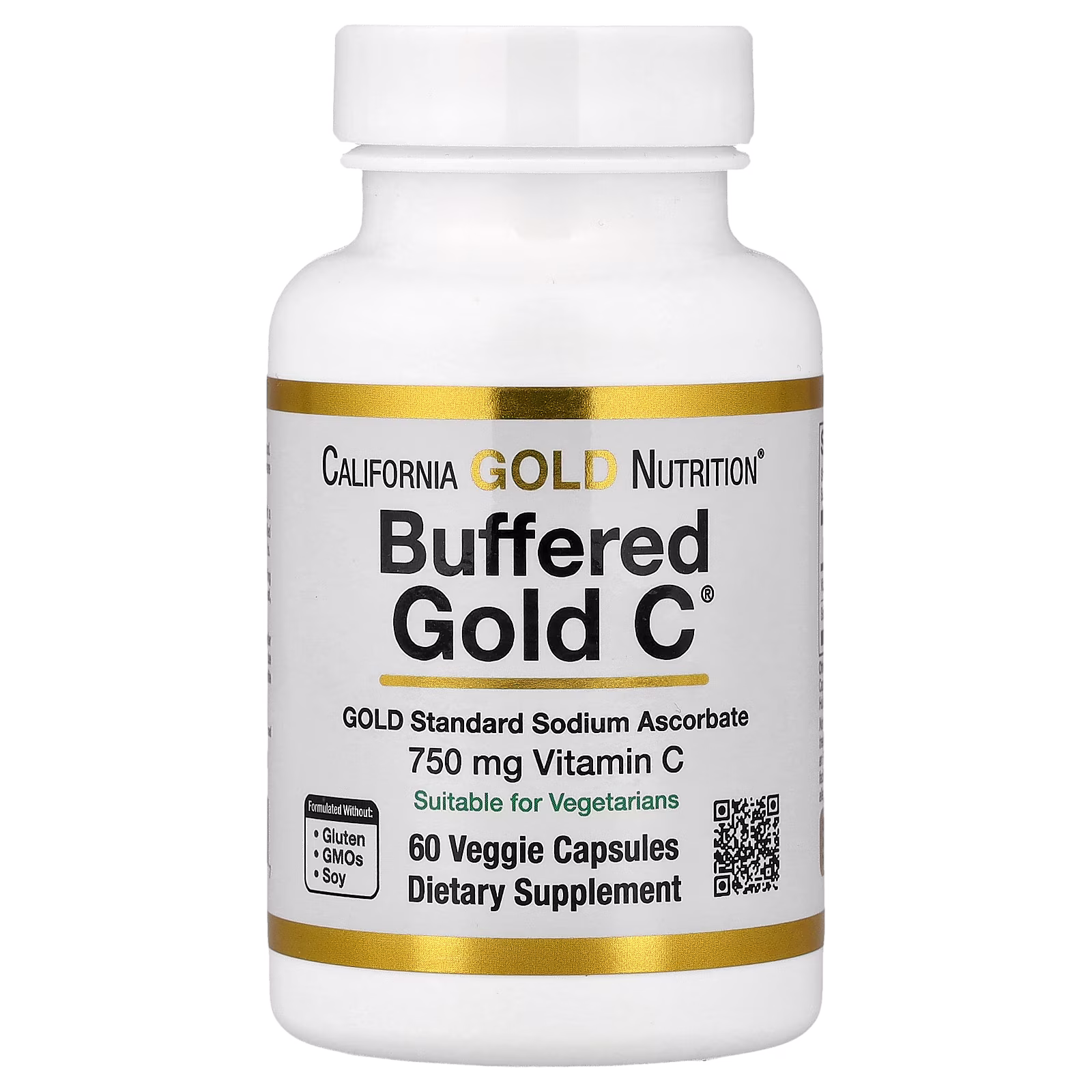 Buffered Gold C®, Ascorbato de sodio (vitamina C) estándar de GOLD, 60 cápsulas vegetales, California Gold Nutrition