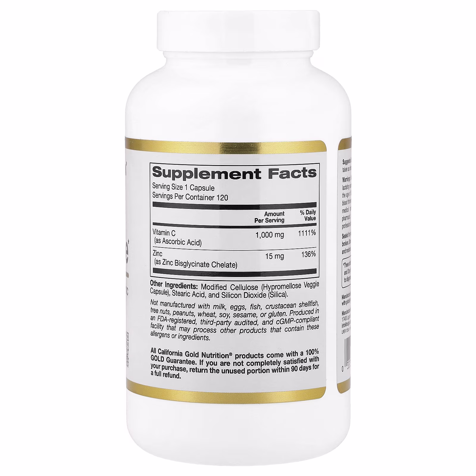 SimplyOne, Suplemento inmunitario con vitamina C-1000 y zinc, 120 cápsulas vegetales, California Gold Nutrition