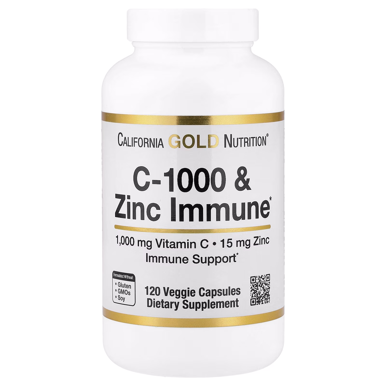 SimplyOne, Suplemento inmunitario con vitamina C-1000 y zinc, 120 cápsulas vegetales, California Gold Nutrition