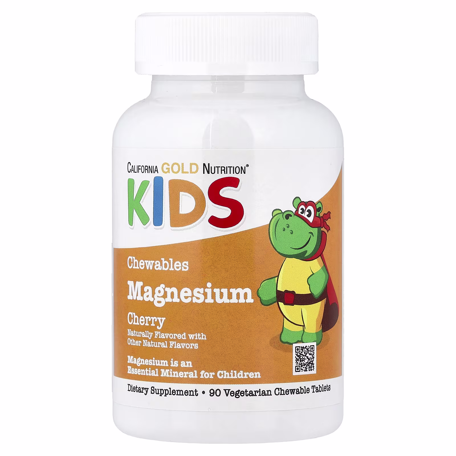 Magnesio masticable para niños, Cereza, 90 tabletas vegetales (50 mg por tabletas), California Gold Nutrition