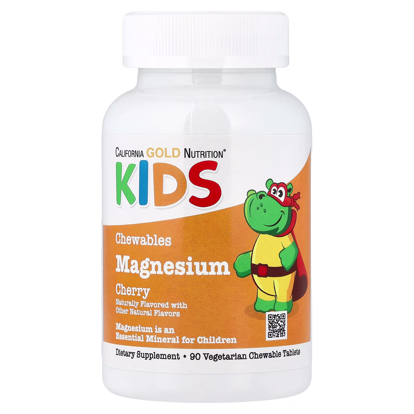 Magnesio masticable para niños, Cereza, 90 tabletas vegetales (50 mg por tabletas), California Gold Nutrition