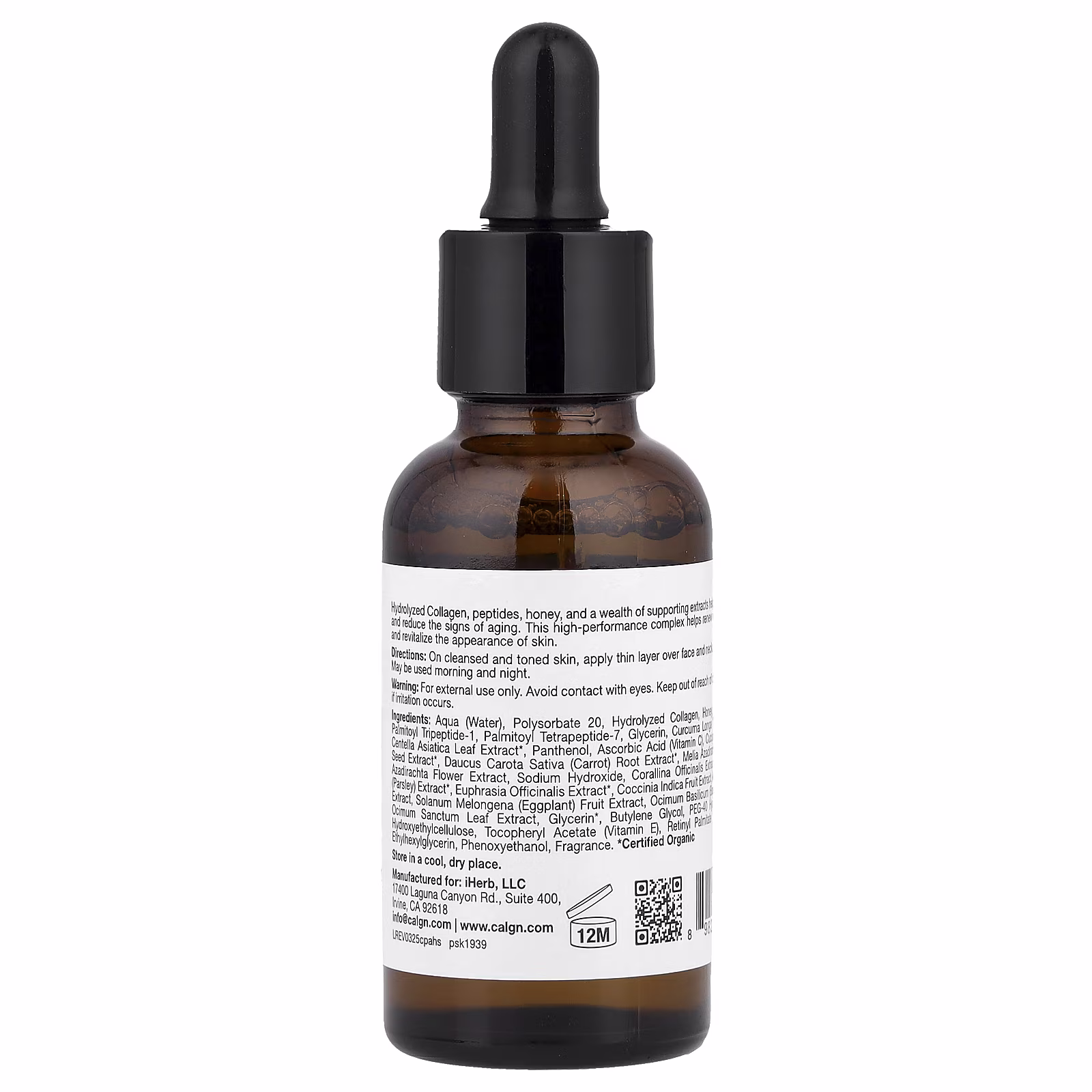 Sérum con colágeno, péptidos y miel, 30 ml (1 oz. líq.), California Gold Nutrition