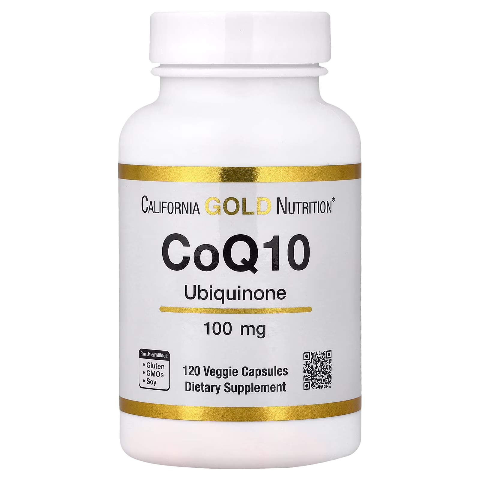 CoQ10, Ubiquinona verificada por la Farmacopea de EE. UU. (USP), 100 mg, 120 cápsulas vegetales, California Gold Nutrition