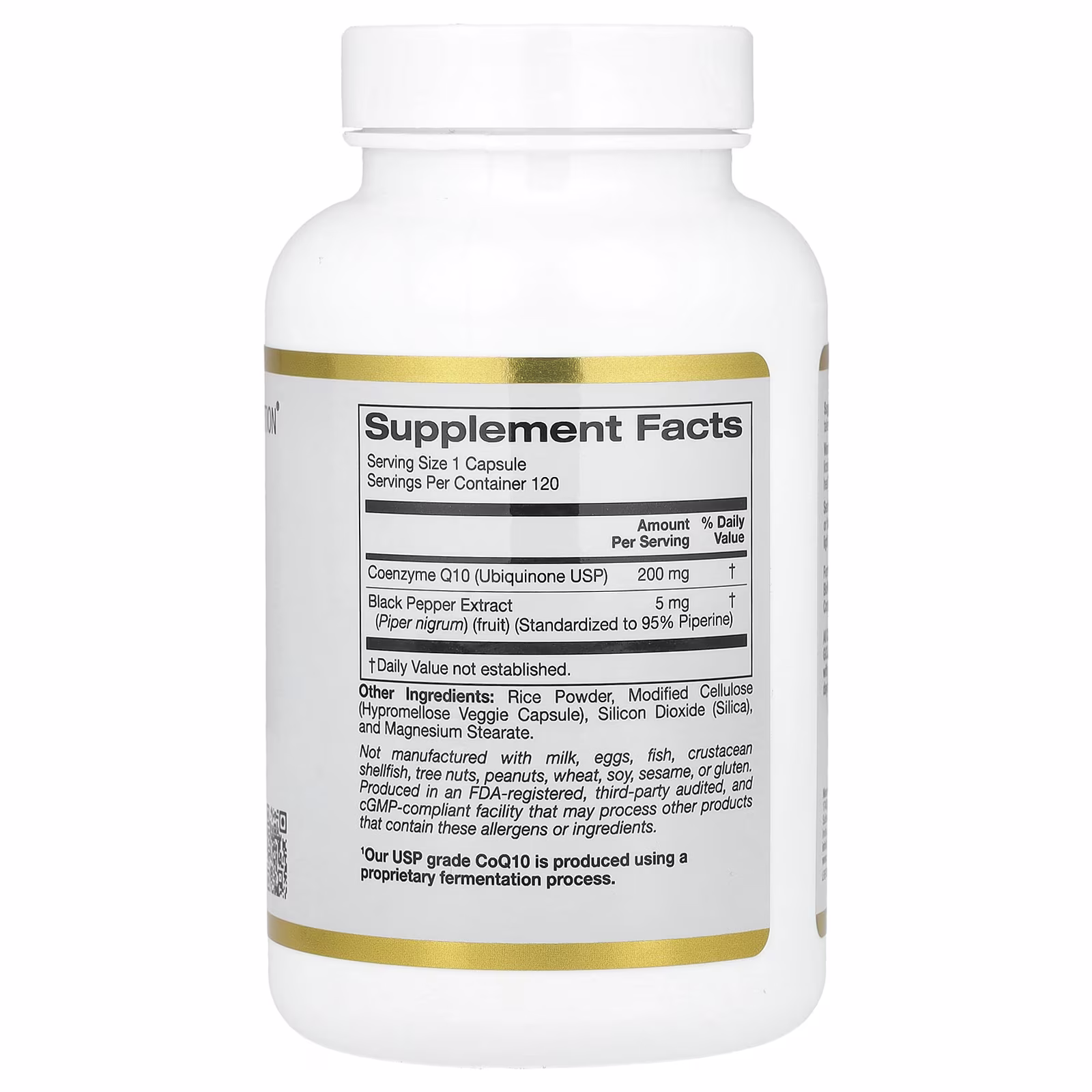 CoQ10 with Bioperine® and Black Pepper Extract, Biodisponibilidad mejorada, 200 mg, 120 cápsulas vegetales, California Gold Nutrition
